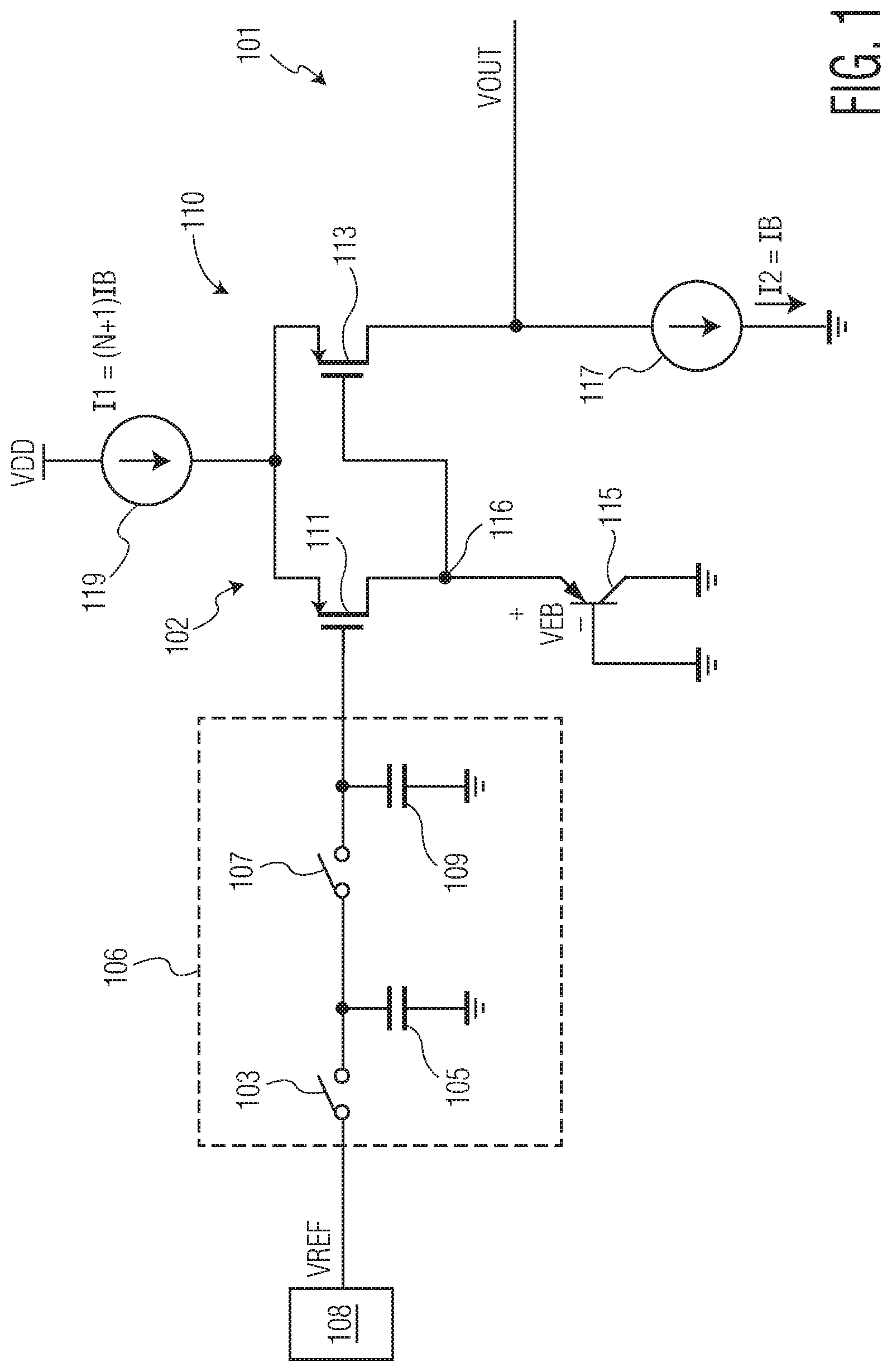 Patent US11774297 Figure 1 – Temperature detection circuit