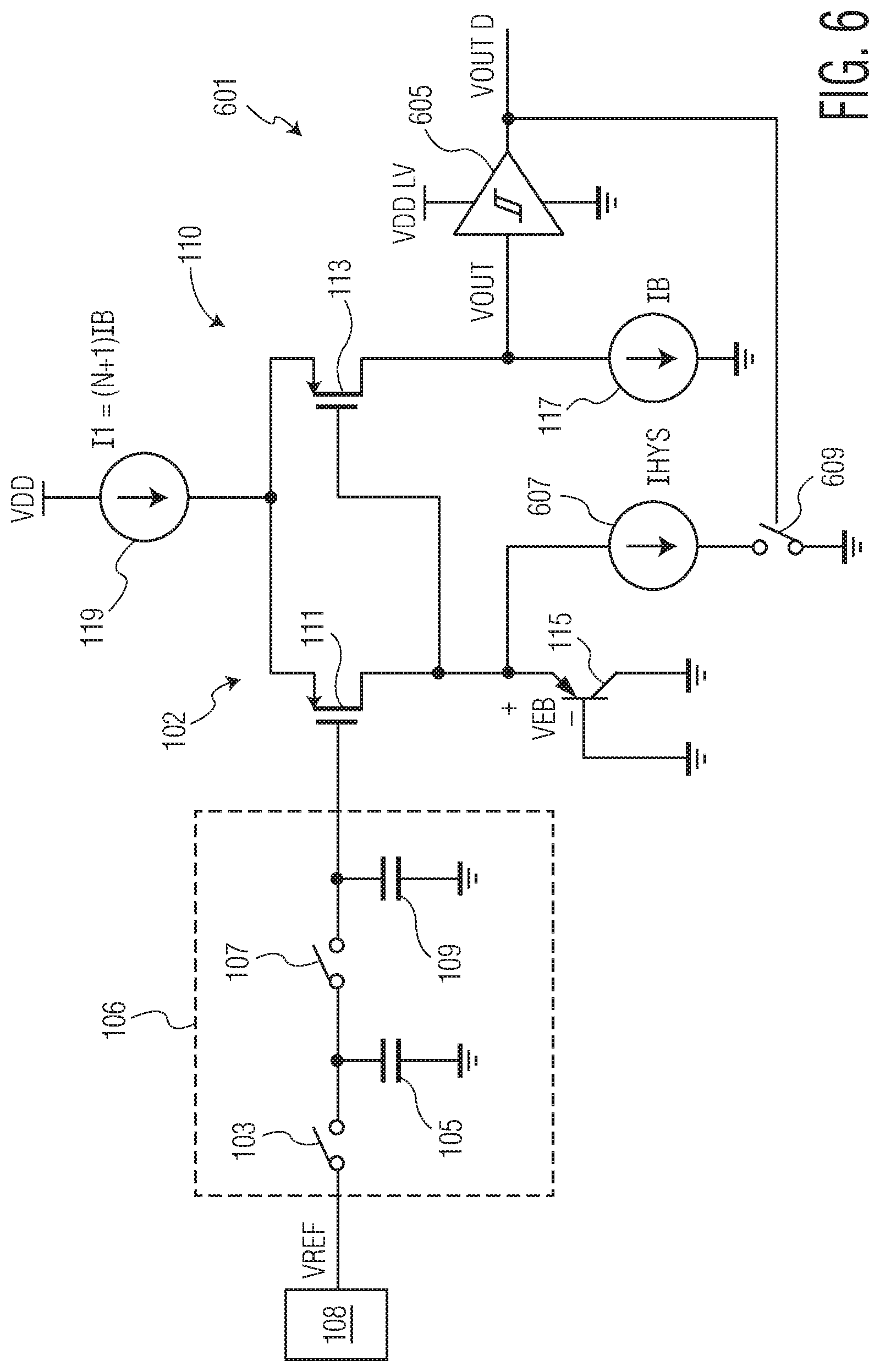 Patent US11774297 Figure 6 – Temperature detection circuit