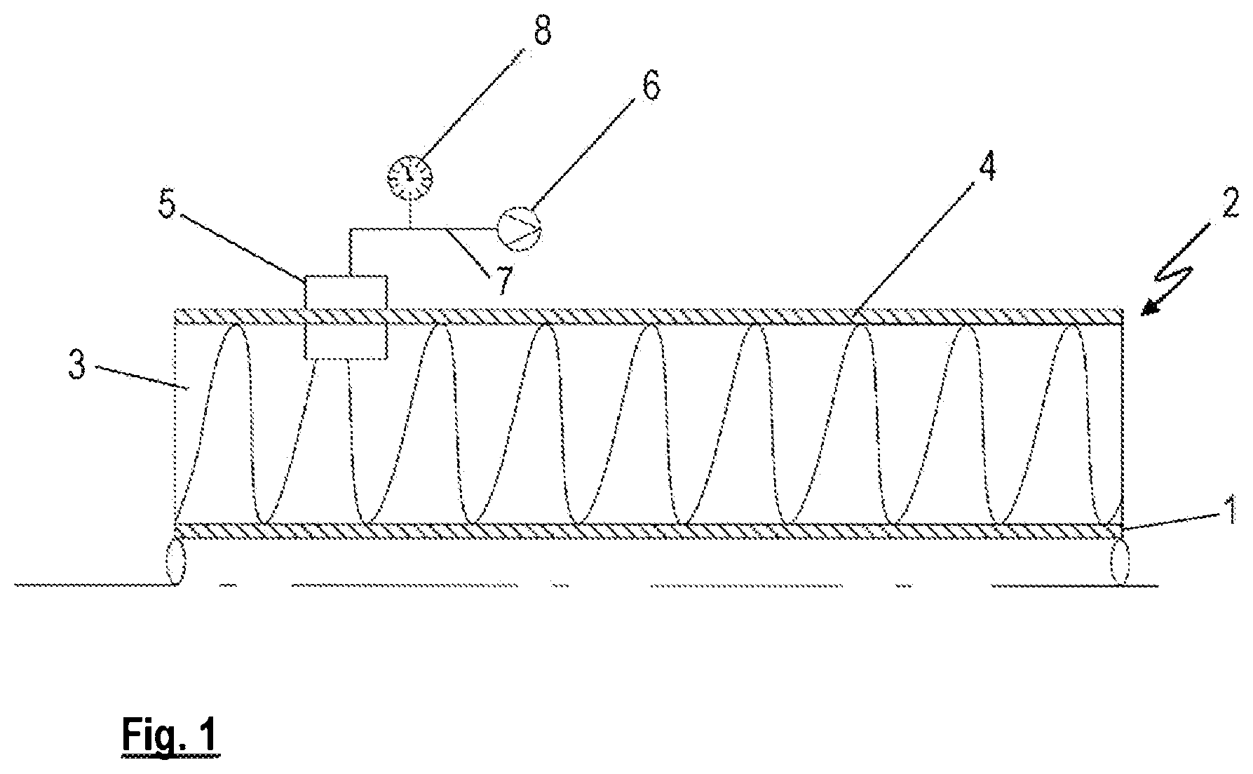 Patent US11774312 Figure 1 – Method for testing and for an inspection of a functionality of an insulation work on industrial installations, especially of an insulation surrounding a pipe; system comprising a pipe especially for transport of cooled media, and insulation for such a pipe