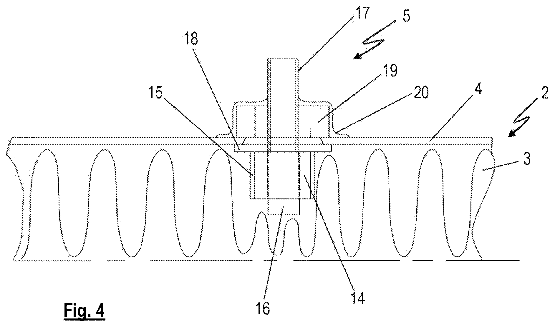 Patent US11774312 Figure 4 – Method for testing and for an inspection of a functionality of an insulation work on industrial installations, especially of an insulation surrounding a pipe; system comprising a pipe especially for transport of cooled media, and insulation for such a pipe
