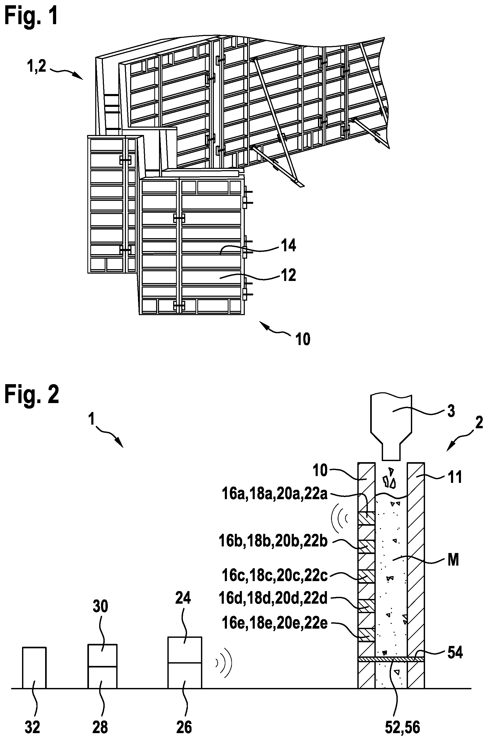 Patent US11774317 Figure 1 – Transmitter, system, formwork element, method for transmitting data and method for predicting stress on a formwork element