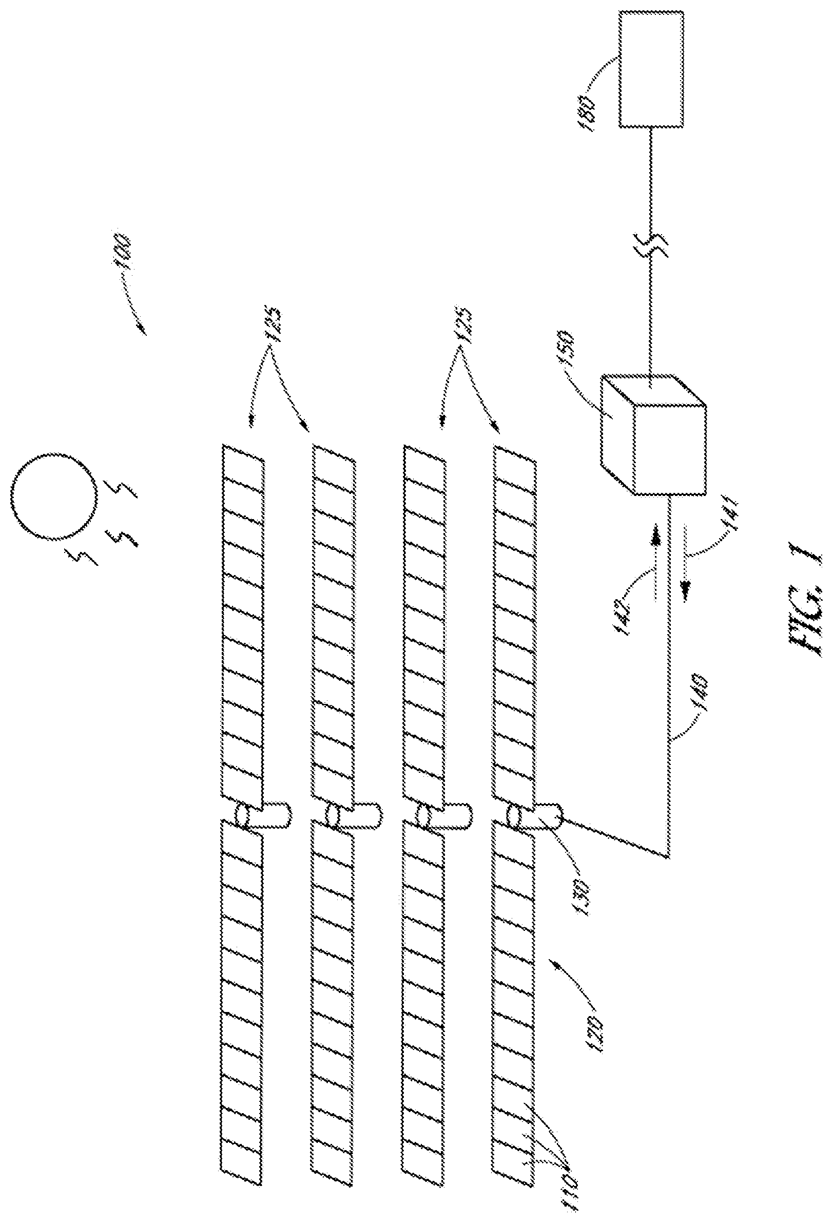 Patent US11774321 Figure 1 – System and method for flexible solar tracker and testing