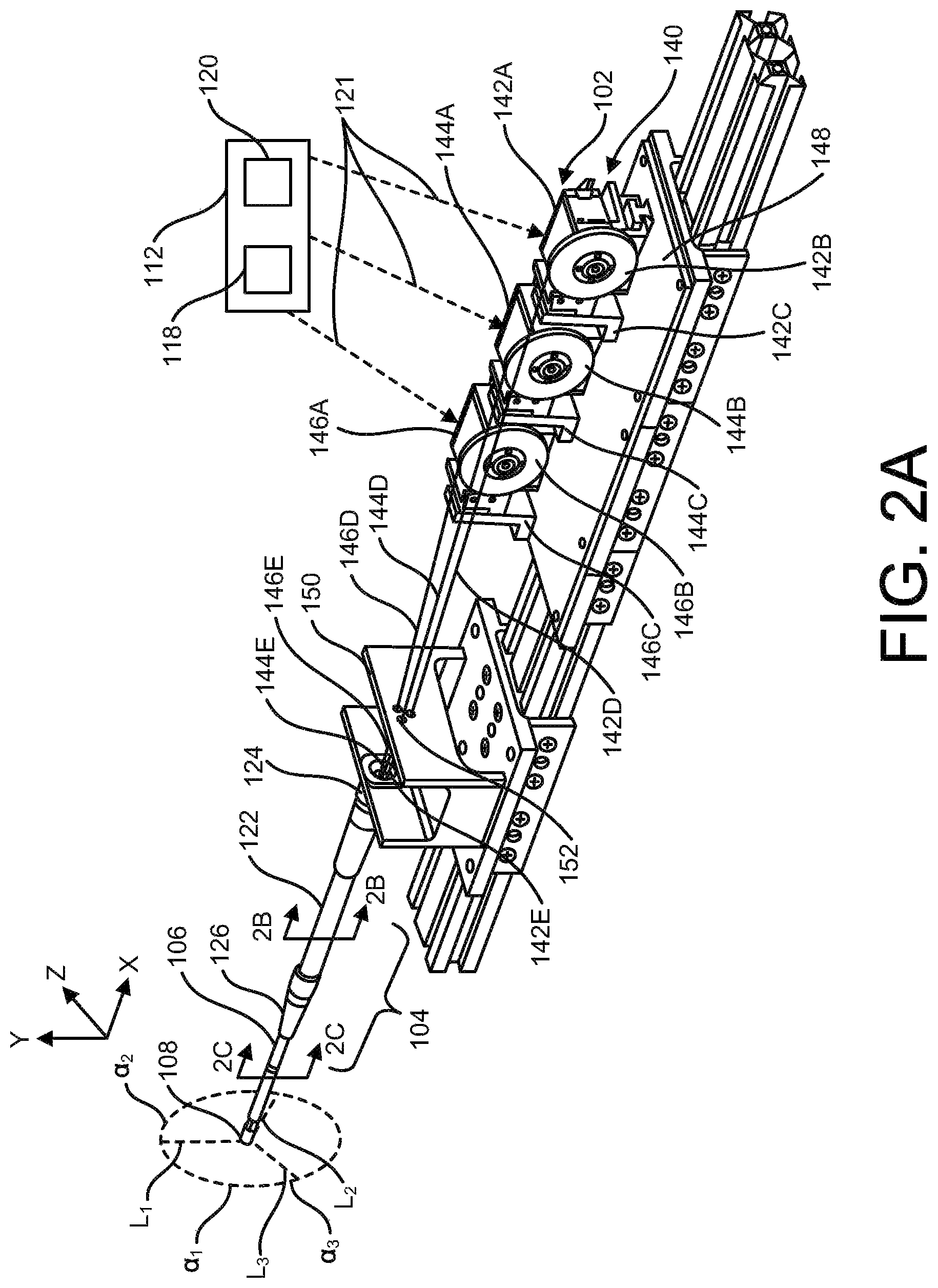 Patent US11774325 Figure 2 – Articulated non-destructive testing device having a plurality of actuation systems and a method of articulating the device
