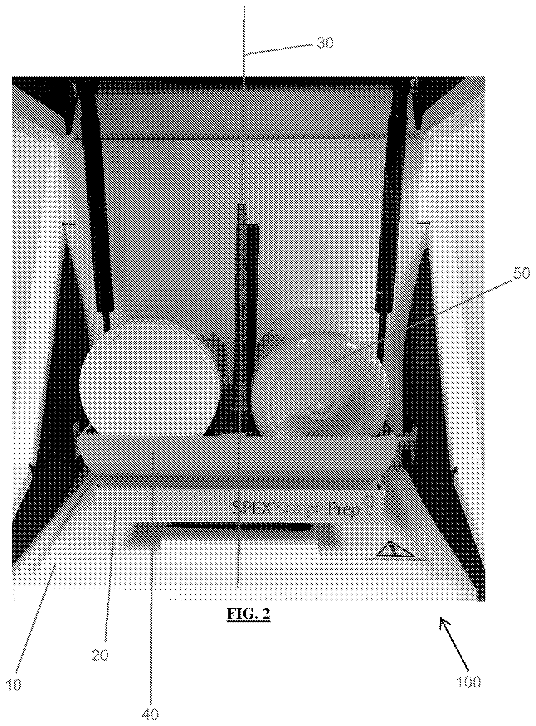 Patent US11774328 Figure 2 – Homogenizer and method of grinding large sample quantities
