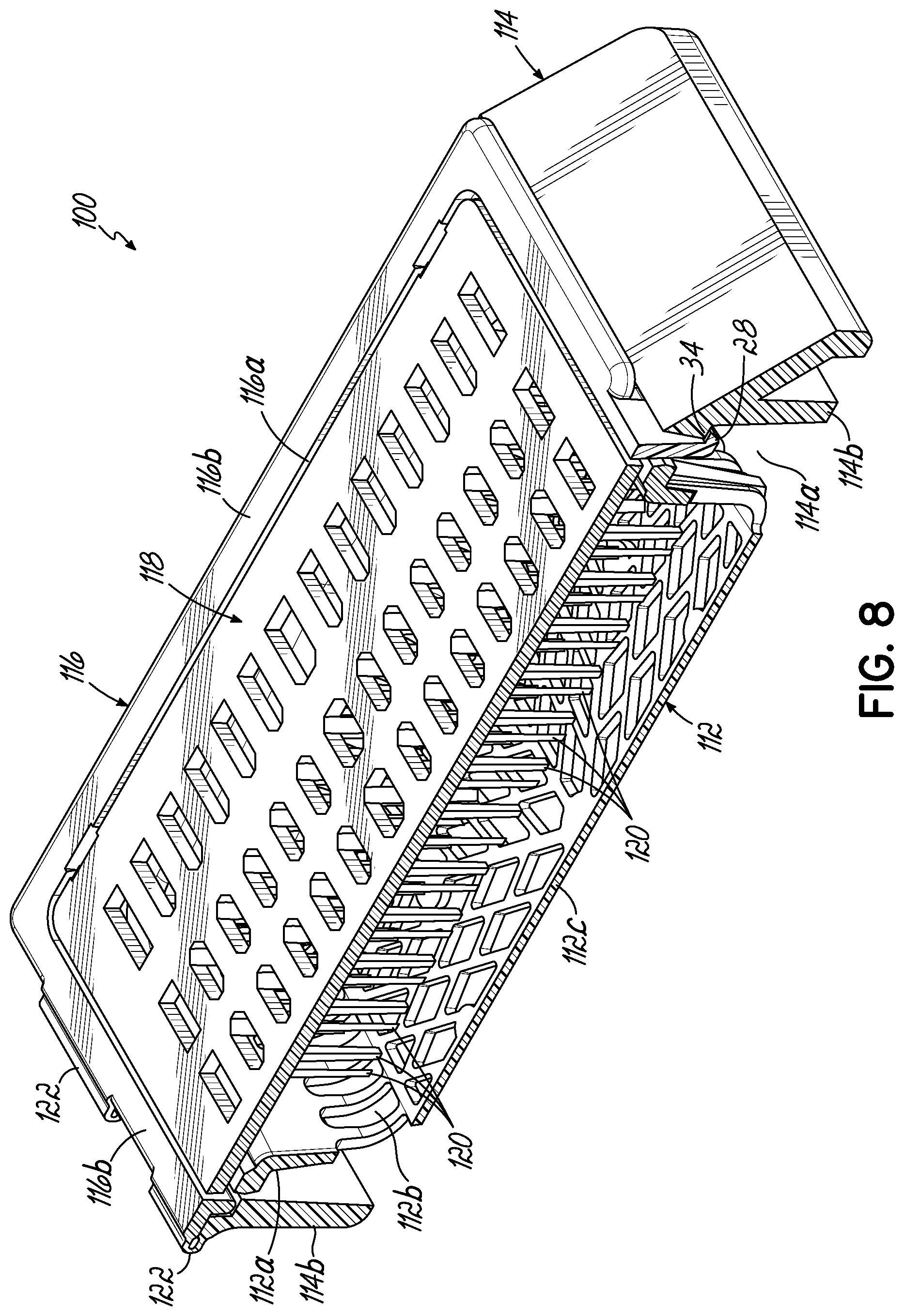 Patent US11774330 Figure 9 – Sectionable cassette and embedding frame with tissue immobilizing separable lid, and methods for preparing biopsy tissue samples