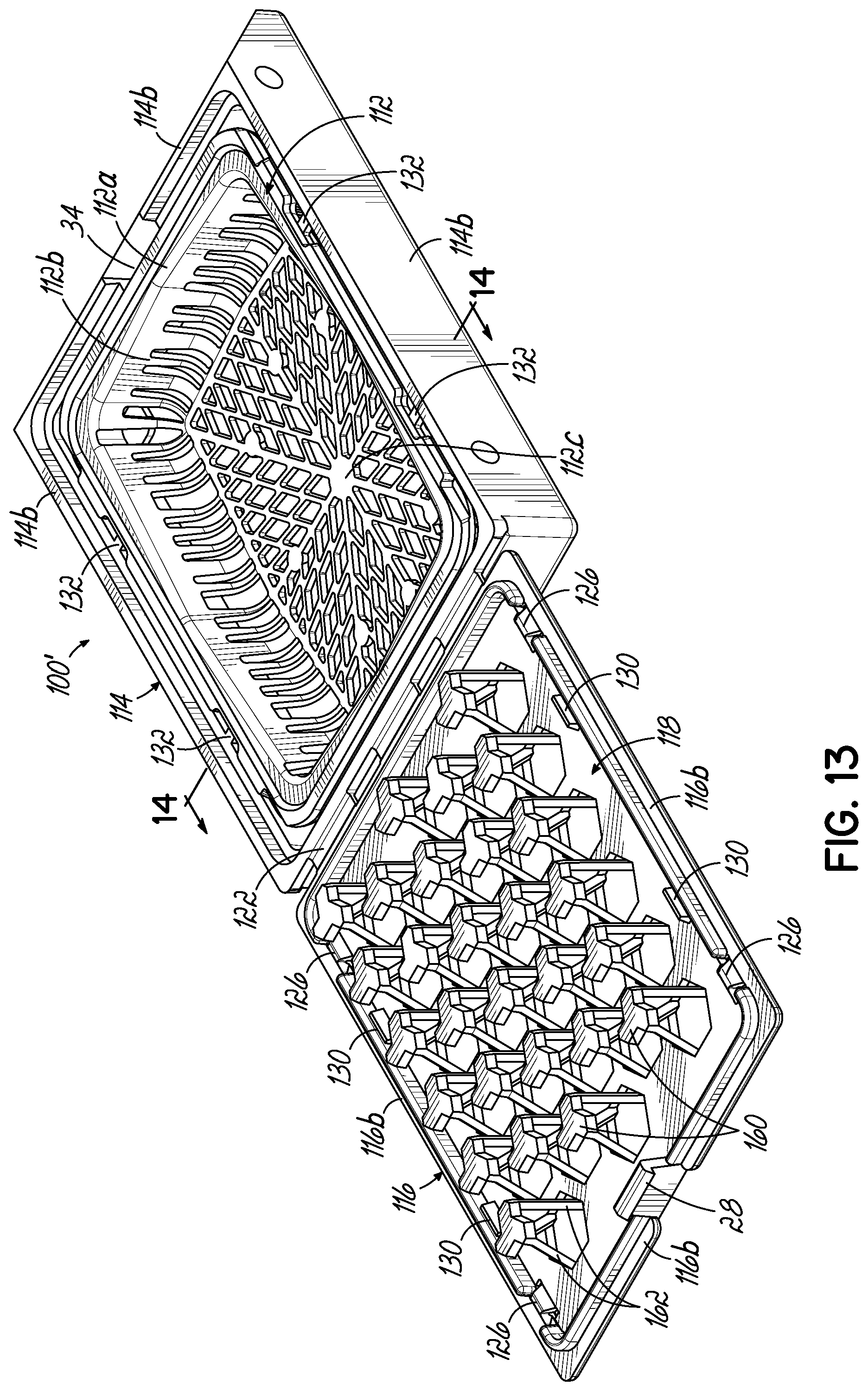 Patent US11774330 Figure 19 – Sectionable cassette and embedding frame with tissue immobilizing separable lid, and methods for preparing biopsy tissue samples