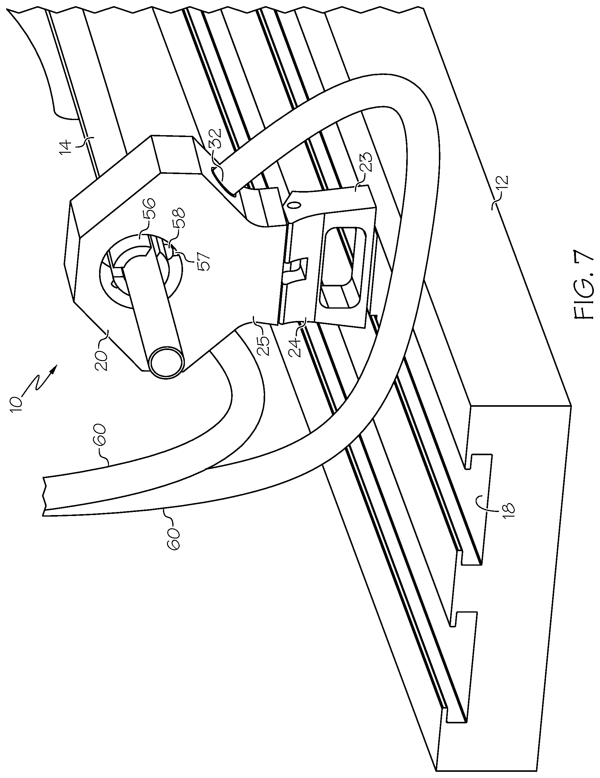 Patent US11774333 Figure 7 – Shaft testing device with non-contact bearing