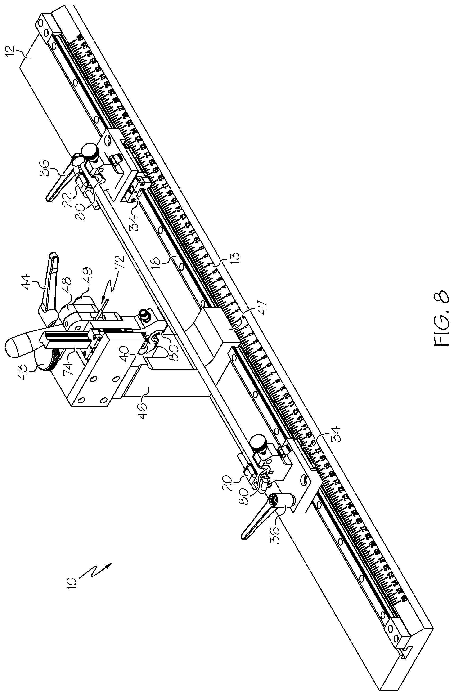 Patent US11774333 Figure 8 – Shaft testing device with non-contact bearing