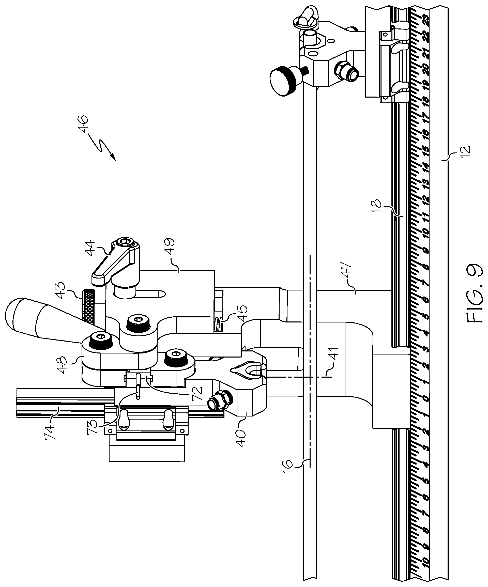 Patent US11774333 Figure 9 – Shaft testing device with non-contact bearing