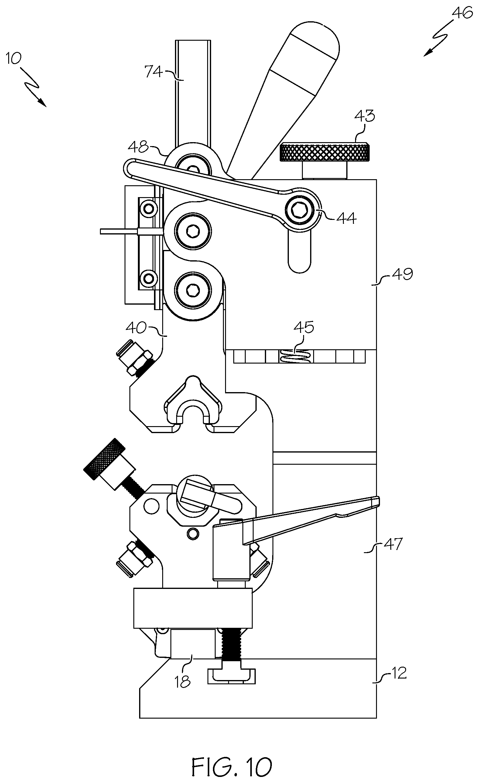 Patent US11774333 Figure 10 – Shaft testing device with non-contact bearing