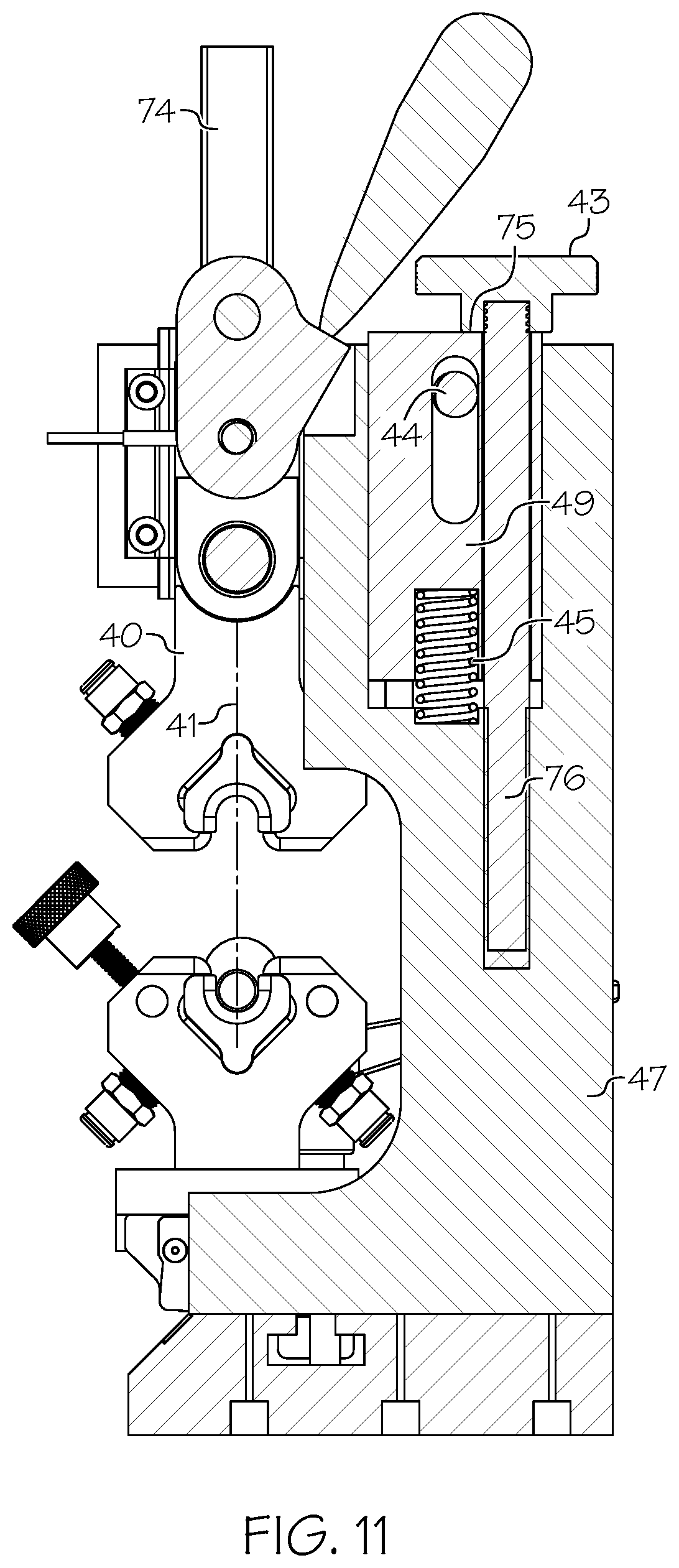Patent US11774333 Figure 11 – Shaft testing device with non-contact bearing