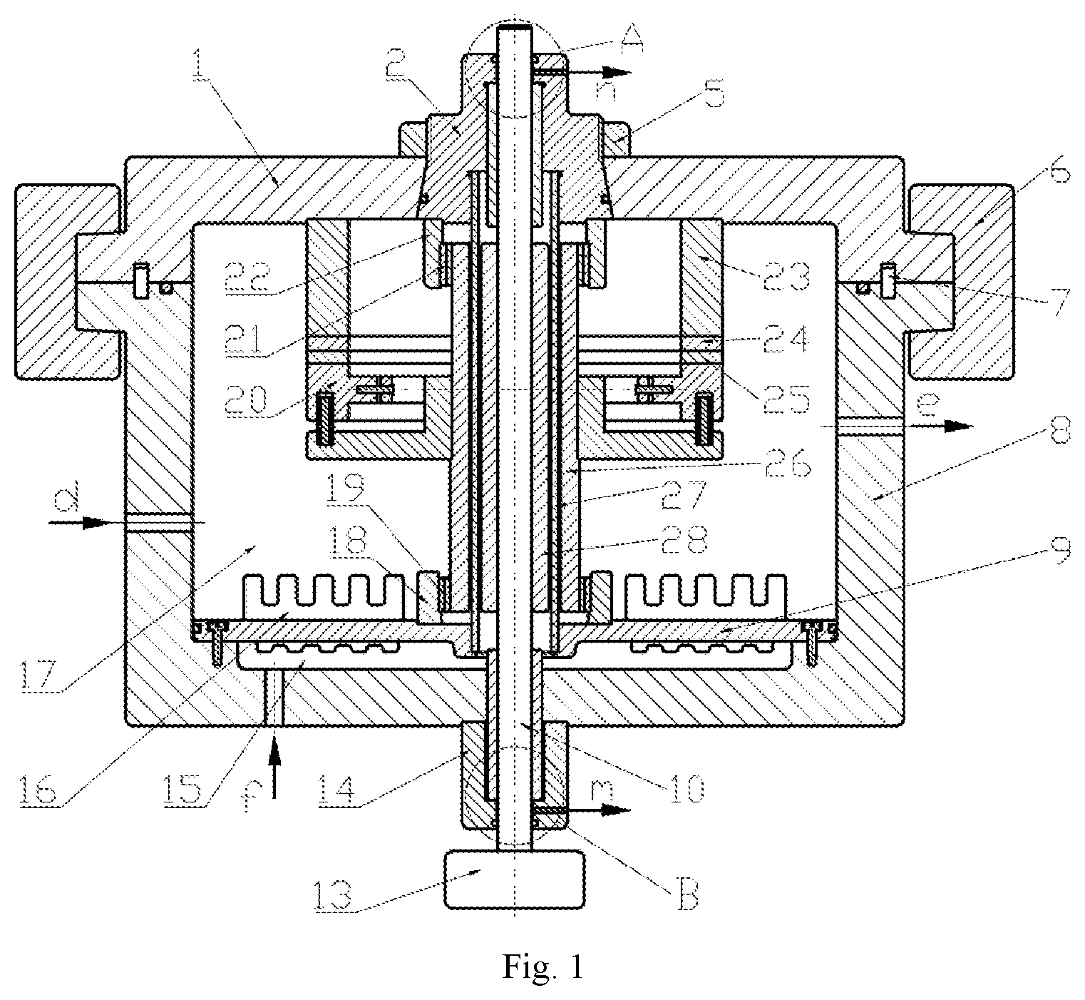 Patent US11774336 Figure 1 – Friction and wear testing platform capable of simulating high-pressure, silt-containing and turbid submarine environment