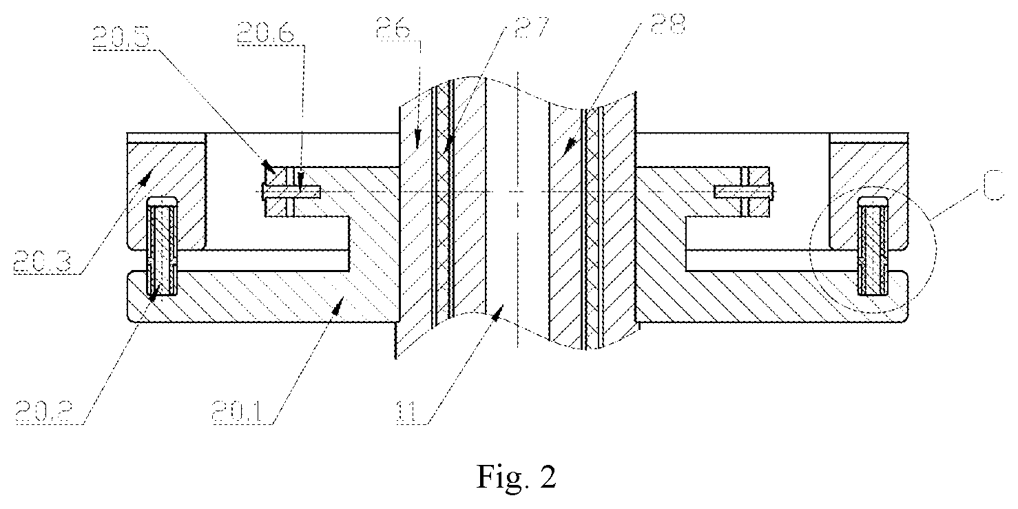 Patent US11774336 Figure 2 – Friction and wear testing platform capable of simulating high-pressure, silt-containing and turbid submarine environment