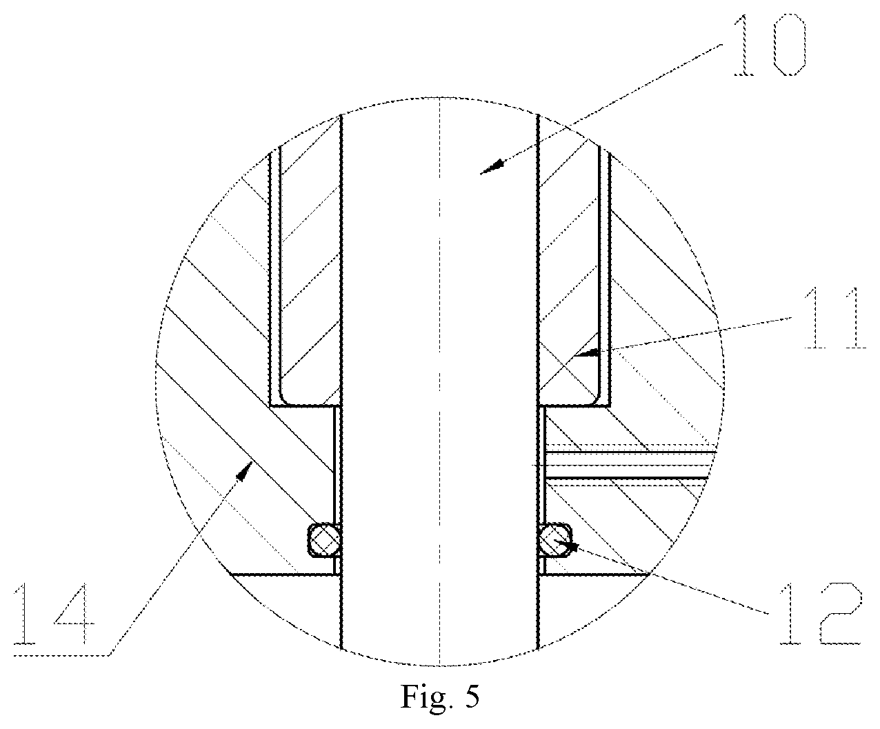 Patent US11774336 Figure 5 – Friction and wear testing platform capable of simulating high-pressure, silt-containing and turbid submarine environment