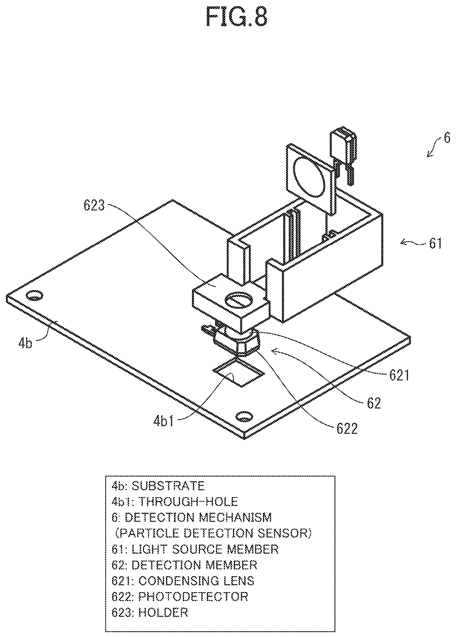 Patent US11774345 Figure 8 – Particle detection sensor and particle detector
