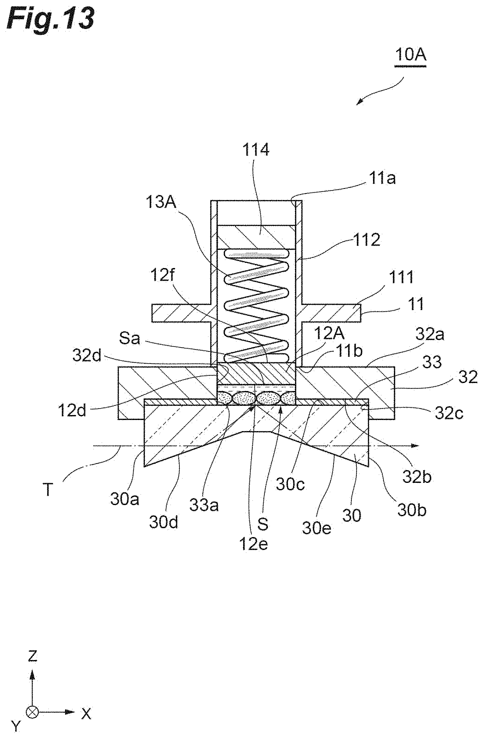 Patent US11774357 Figure 13 – Terahertz wave attenuated total reflection spectroscopic method, terahertz wave attenuated total reflection spectroscopic device, and pressure application device