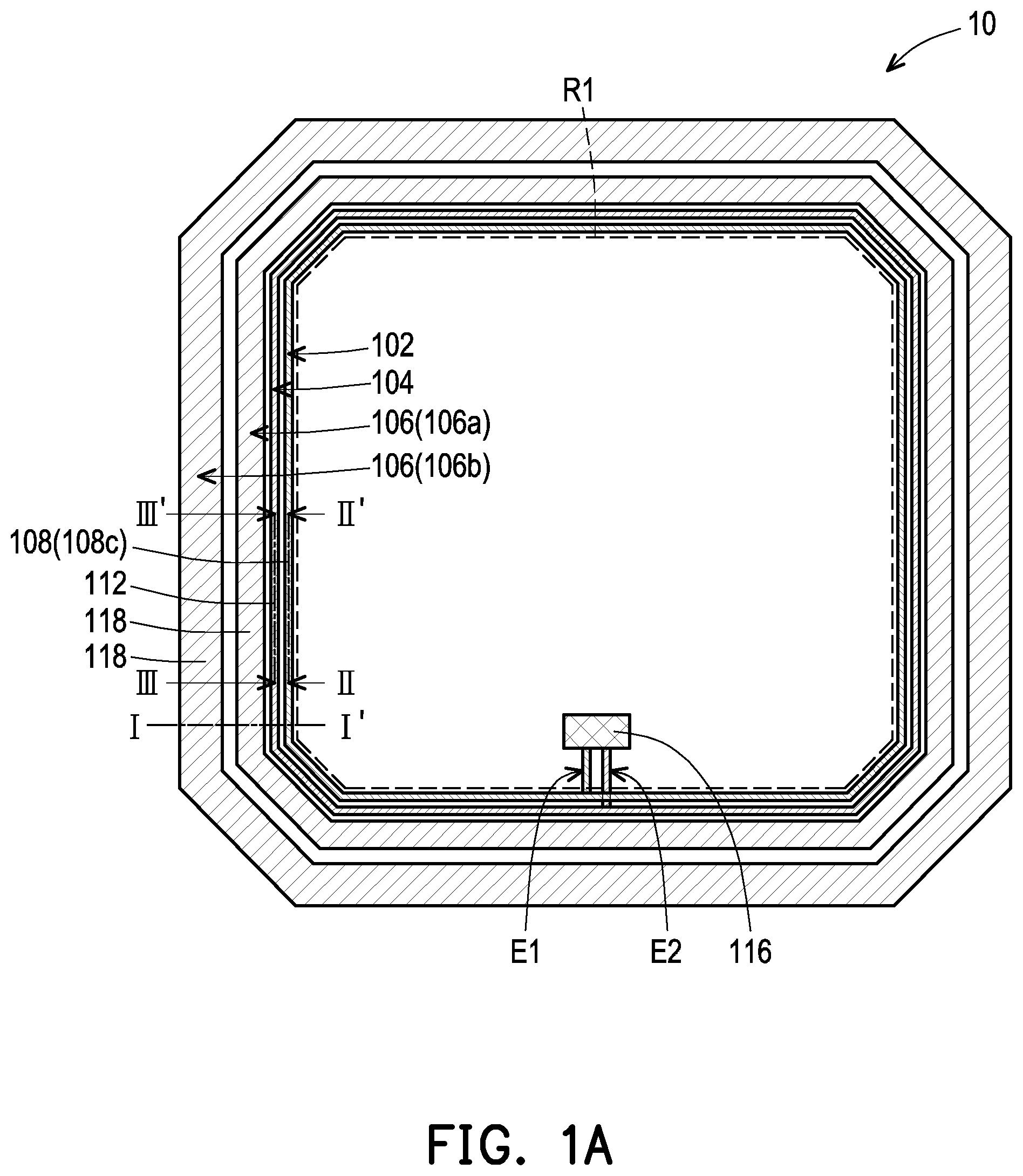 Patent US11774392 — Chip crack detection structure — Figure 1