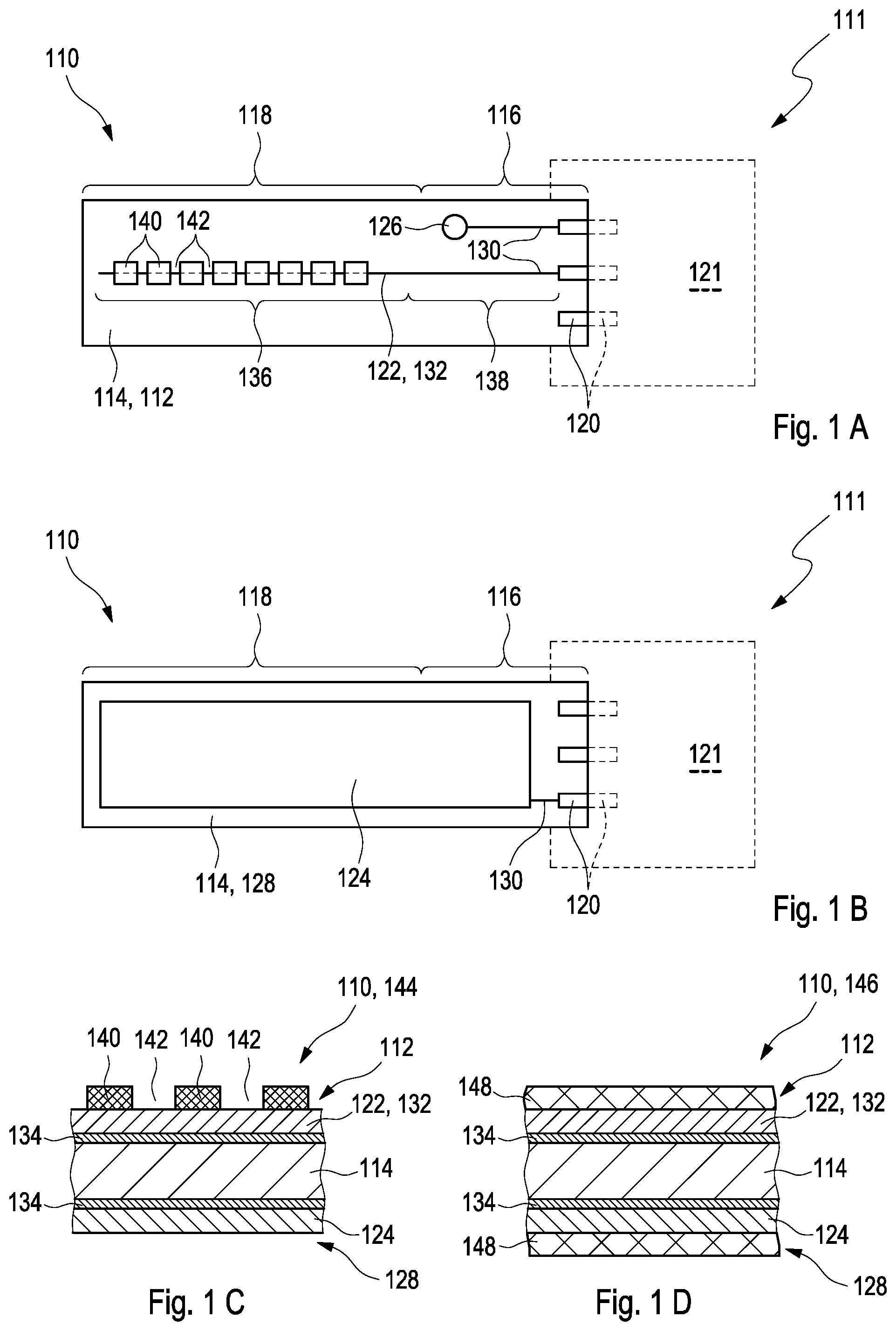 Patent US11774394 Figure 1 – Electrochemical sensor and sensor system for detecting at least one analyte