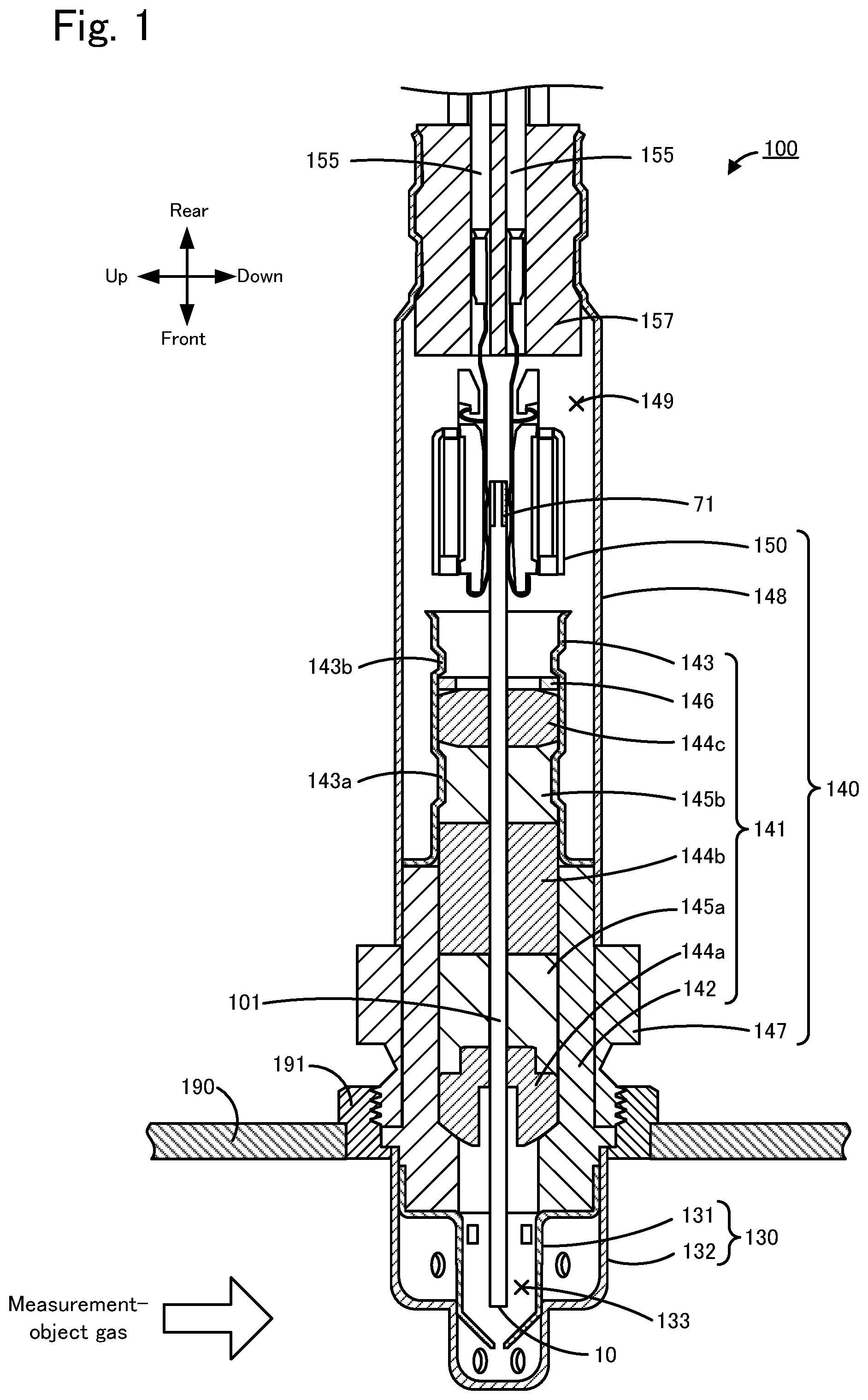 Patent US11774398 Figure 1 – Sensor element and gas sensor