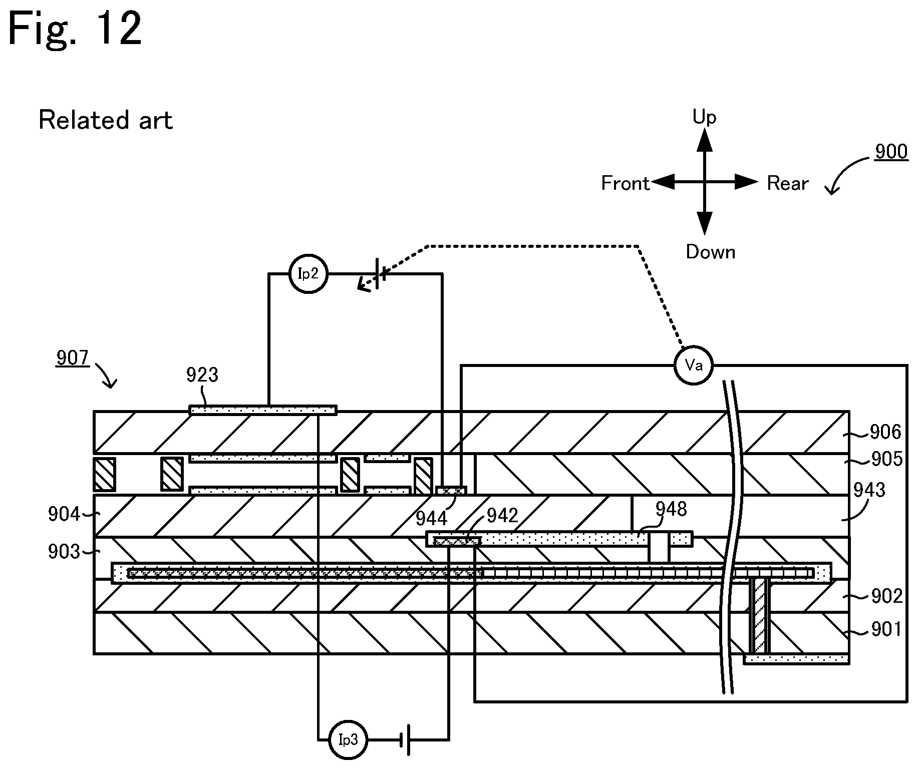 Patent US11774398 Figure 9 – Sensor element and gas sensor