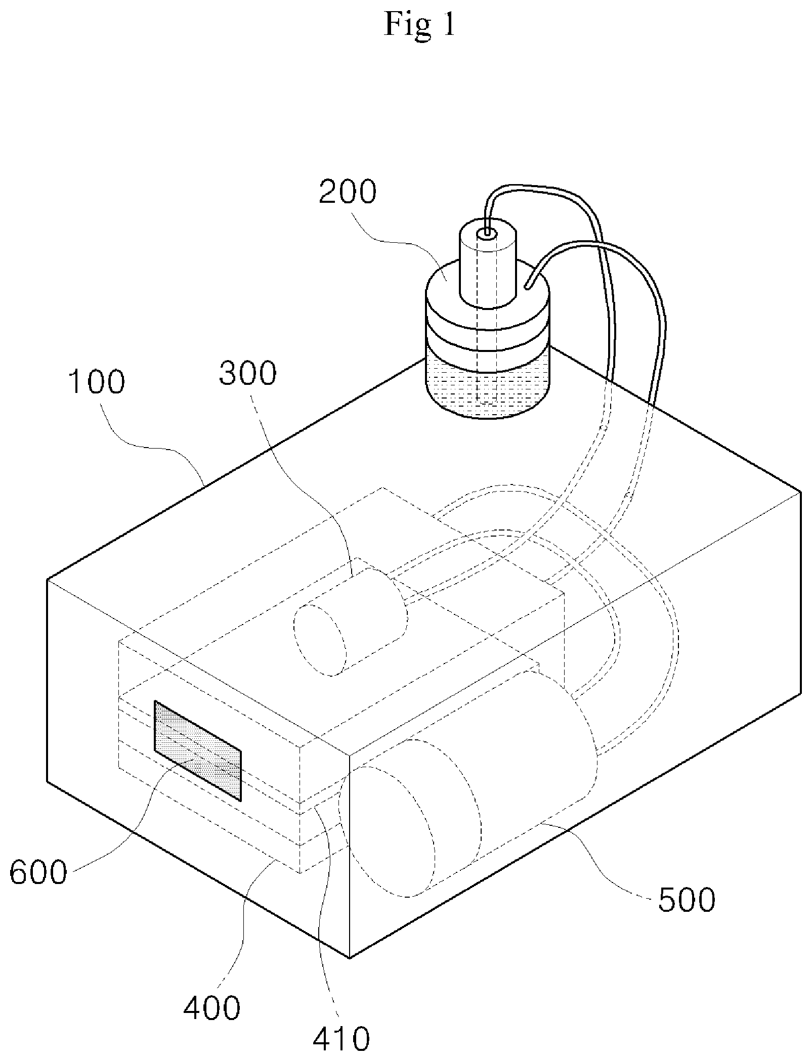 Patent US11774405 Figure 1 – Mobile device for measuring radon in groundwater