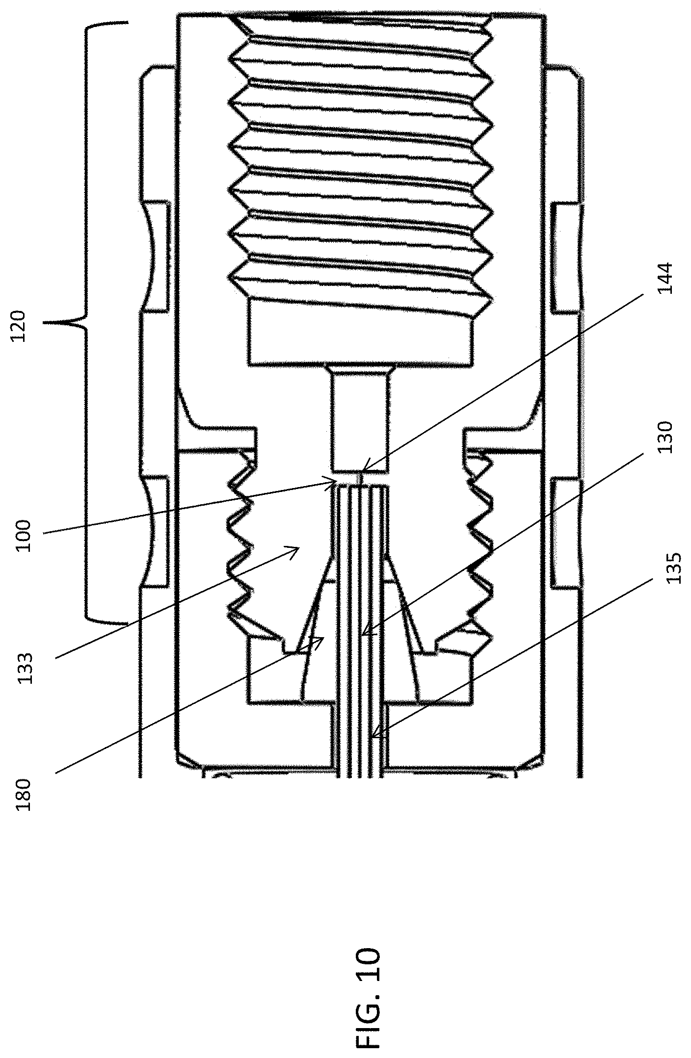 Patent US11774416 Figure 10 – Replaceable emitter assembly for interfacing a separation column to a mass spectrometer