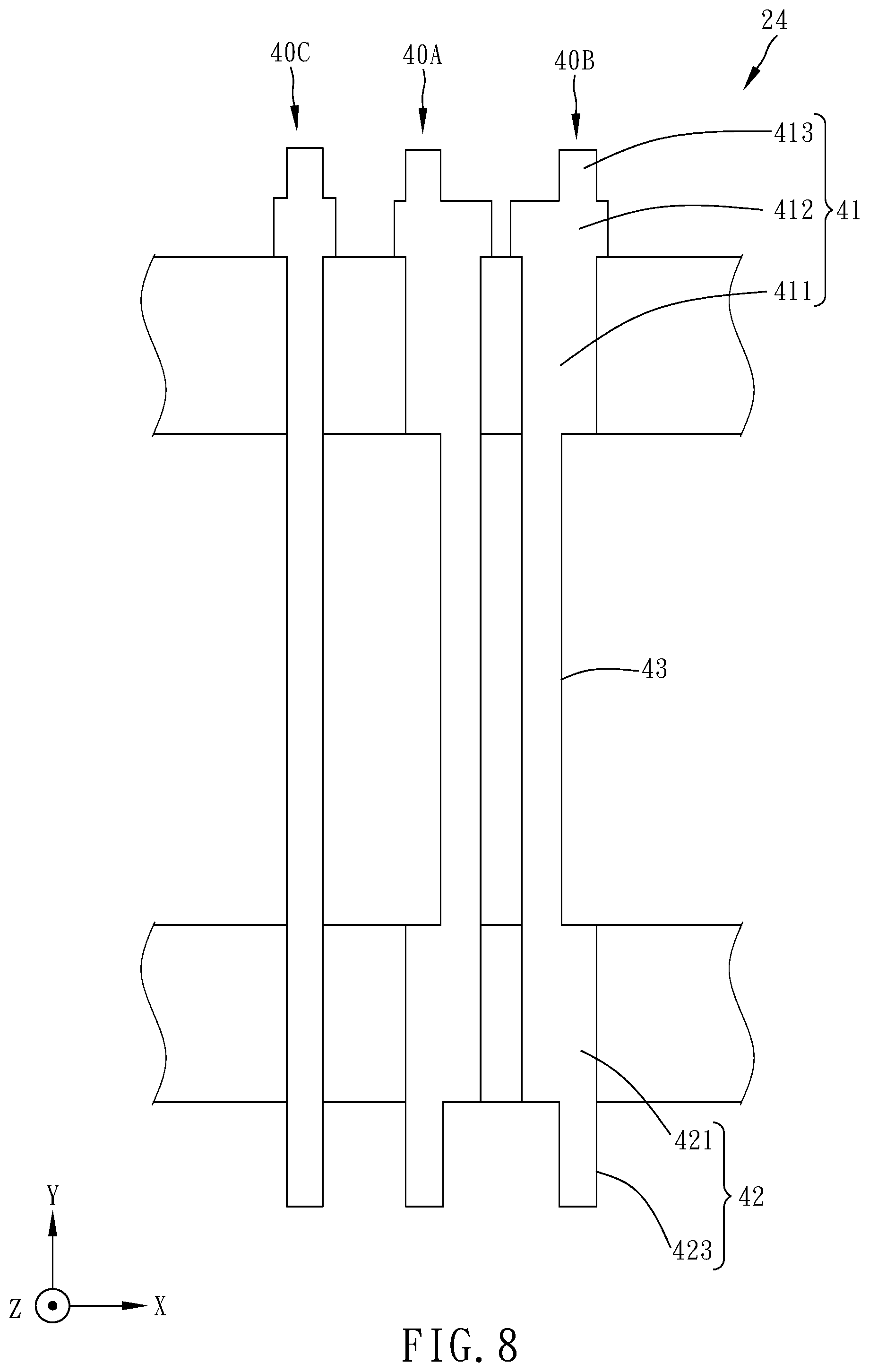 Patent US11774468 Figure 8 – Vertical probe head