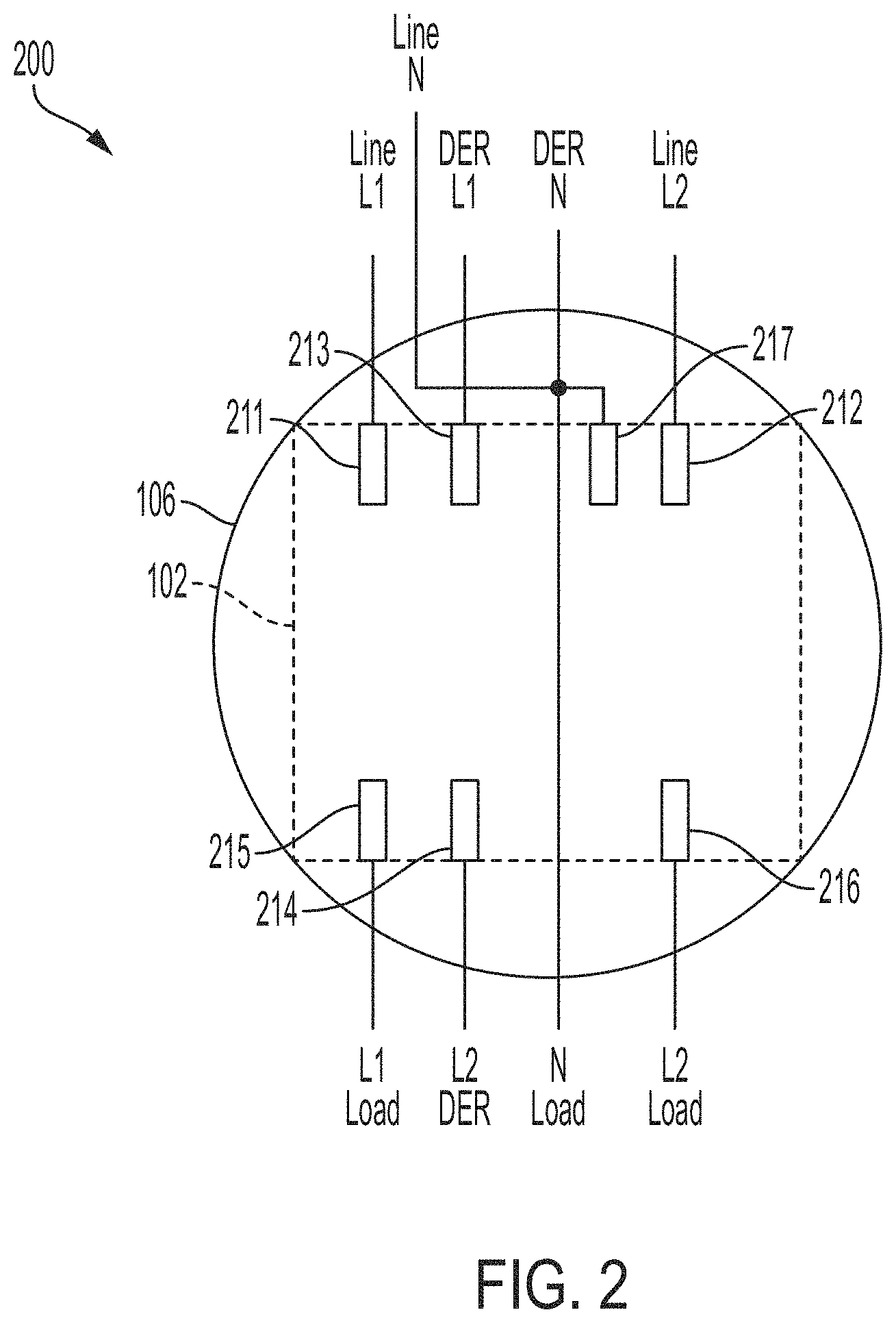 Patent US11774473 Figure 2 – Systems for electrically connecting metering devices and distributed energy resource devices