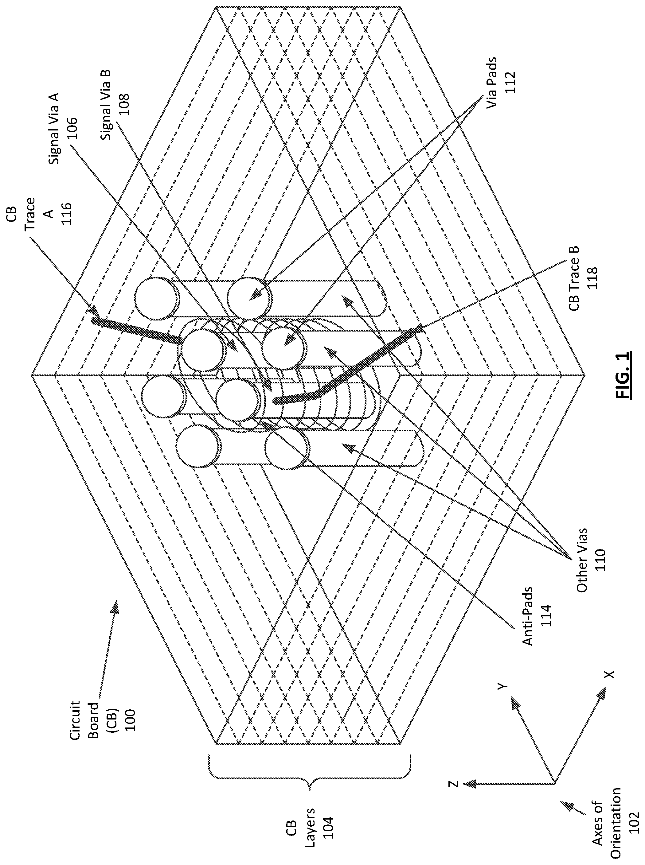 Patent US11774474 Figure 1 – System and method for channel optimization using via stubs