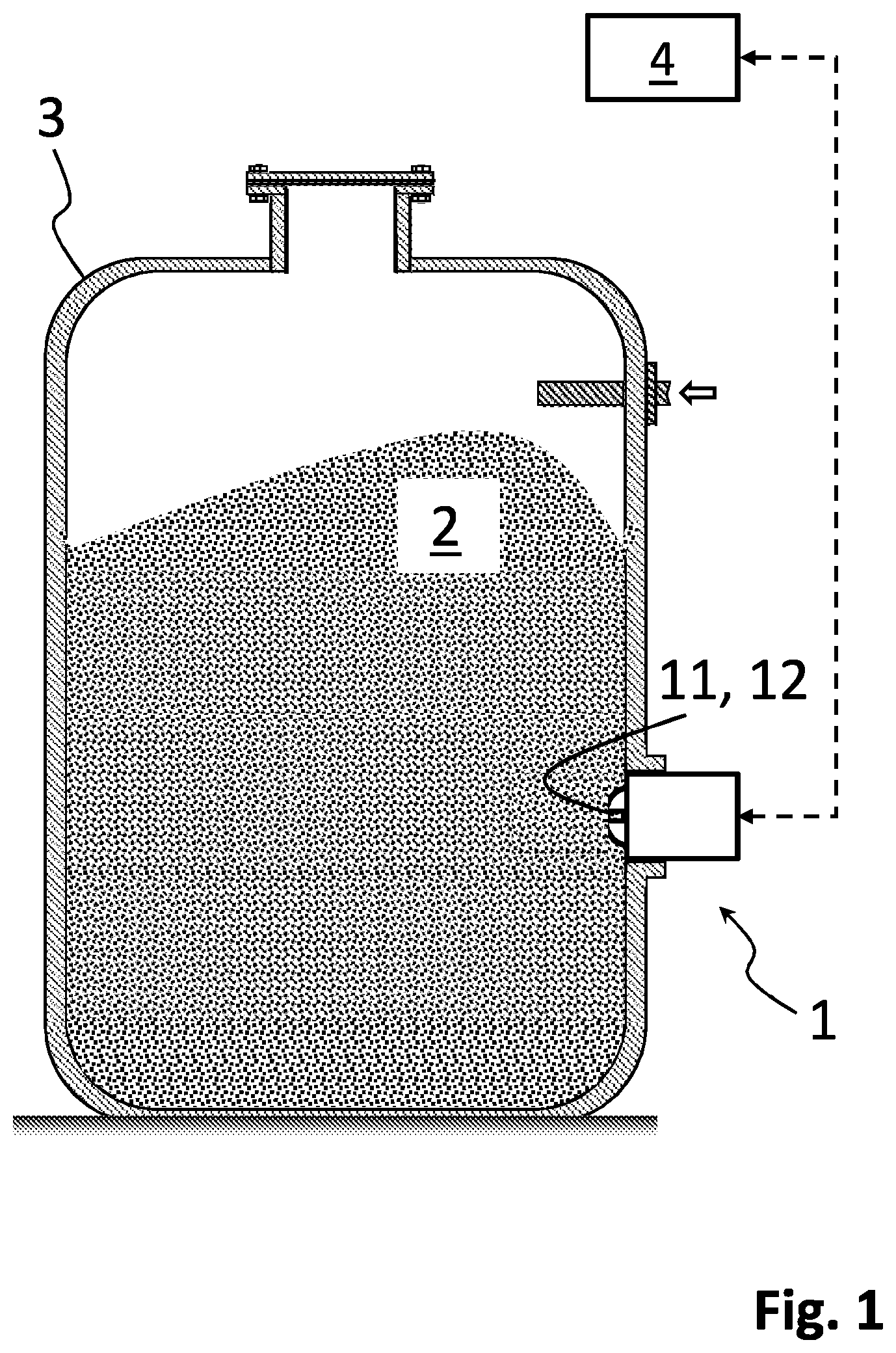 Patent US11774477 Figure 1 – Measuring device for determining a dielectric constant comprising an electrically conductive arrangement electrically contacts two waveguides with one another