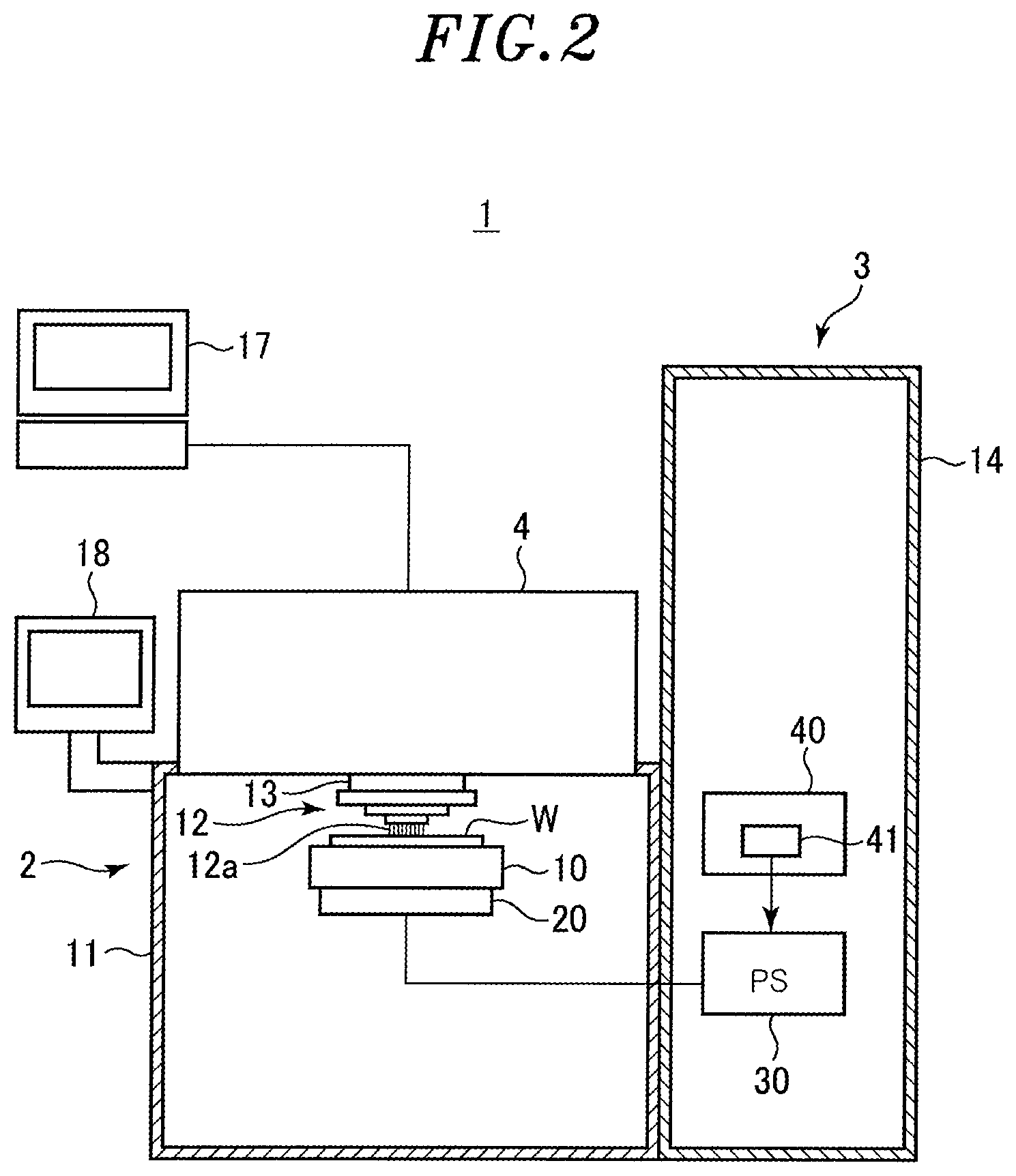 Patent US11774488 Figure 2 – Inspection apparatus including power supply for supplying power to heating mechanism used for heating device