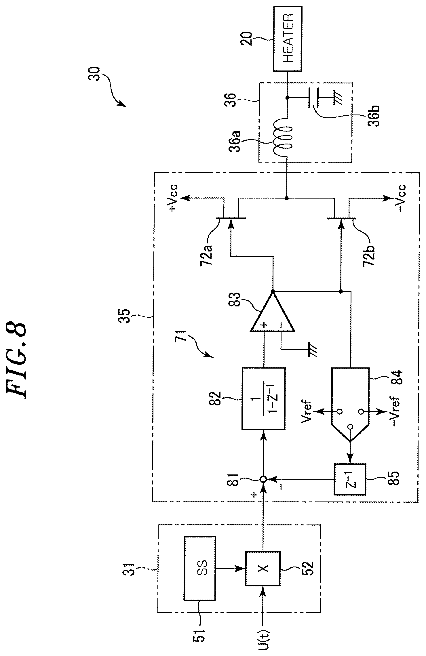 Patent US11774488 Figure 8 – Inspection apparatus including power supply for supplying power to heating mechanism used for heating device