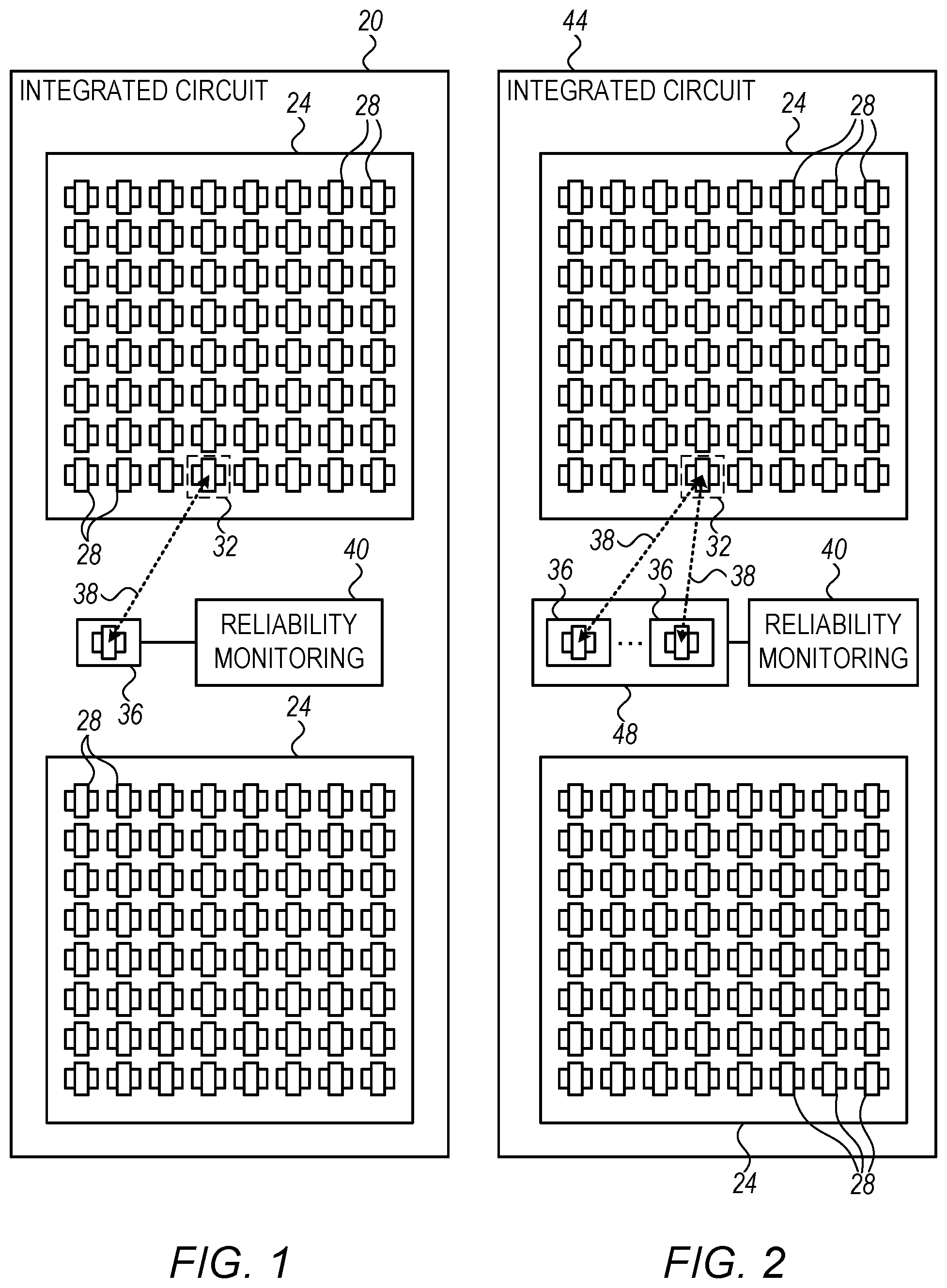 Patent US11774490 Figure 1 – Real-time, in-situ reliability monitoring in an integrated circuit