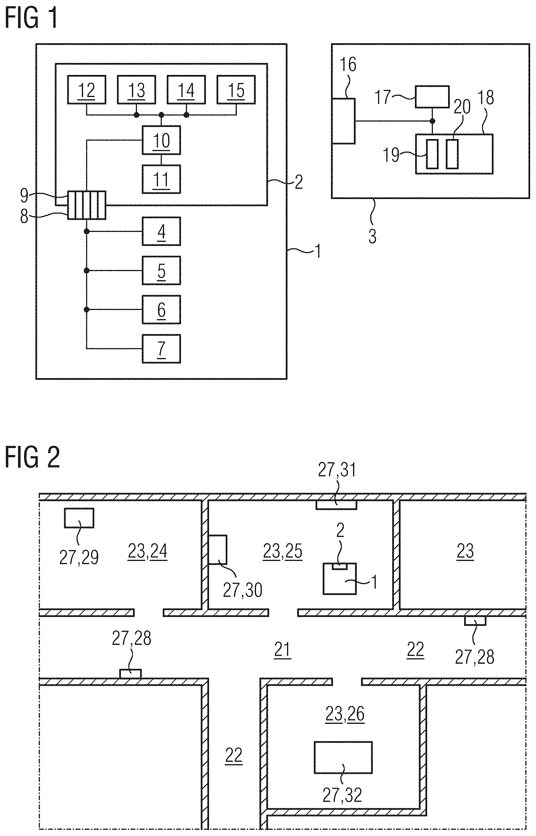 Patent US11774568 Figure 1 – Add-on module for a device, server unit, localization method, computer program, and corresponding storage medium