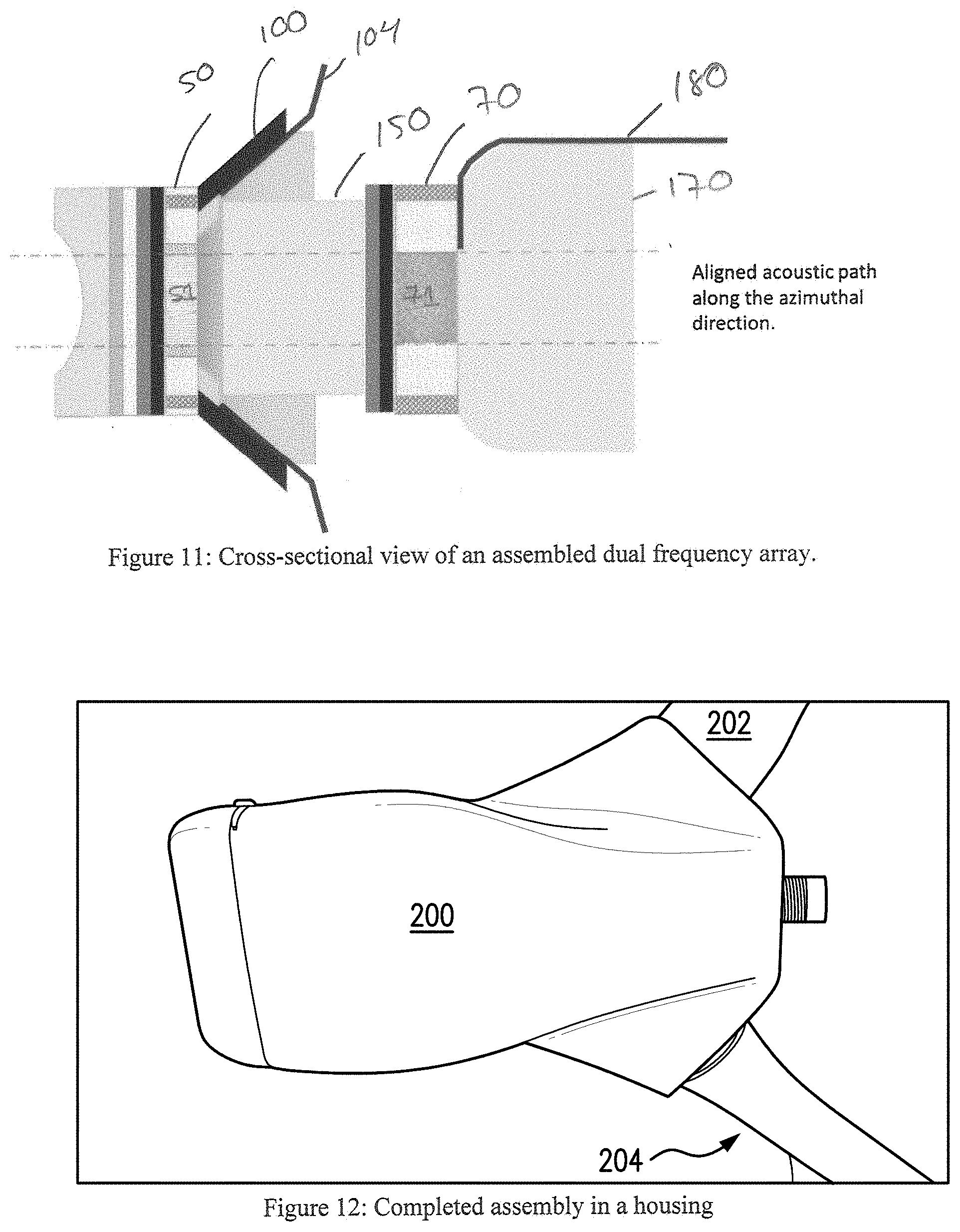Patent US11774589 Figure 8 – Dual frequency ultrasound transducer