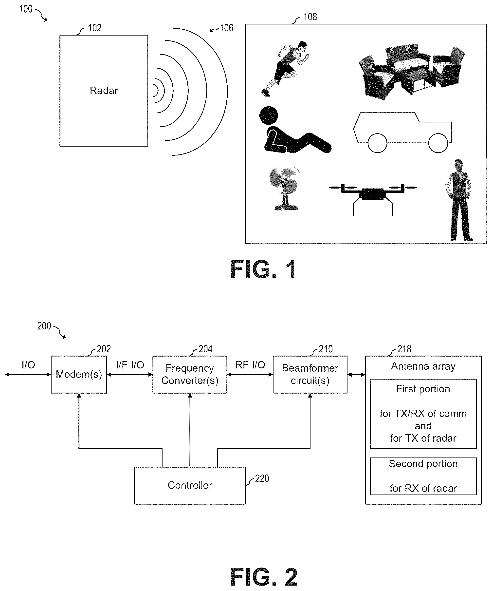 Patent US11774592 Figure 1 – Multimode communication and radar system resource allocation