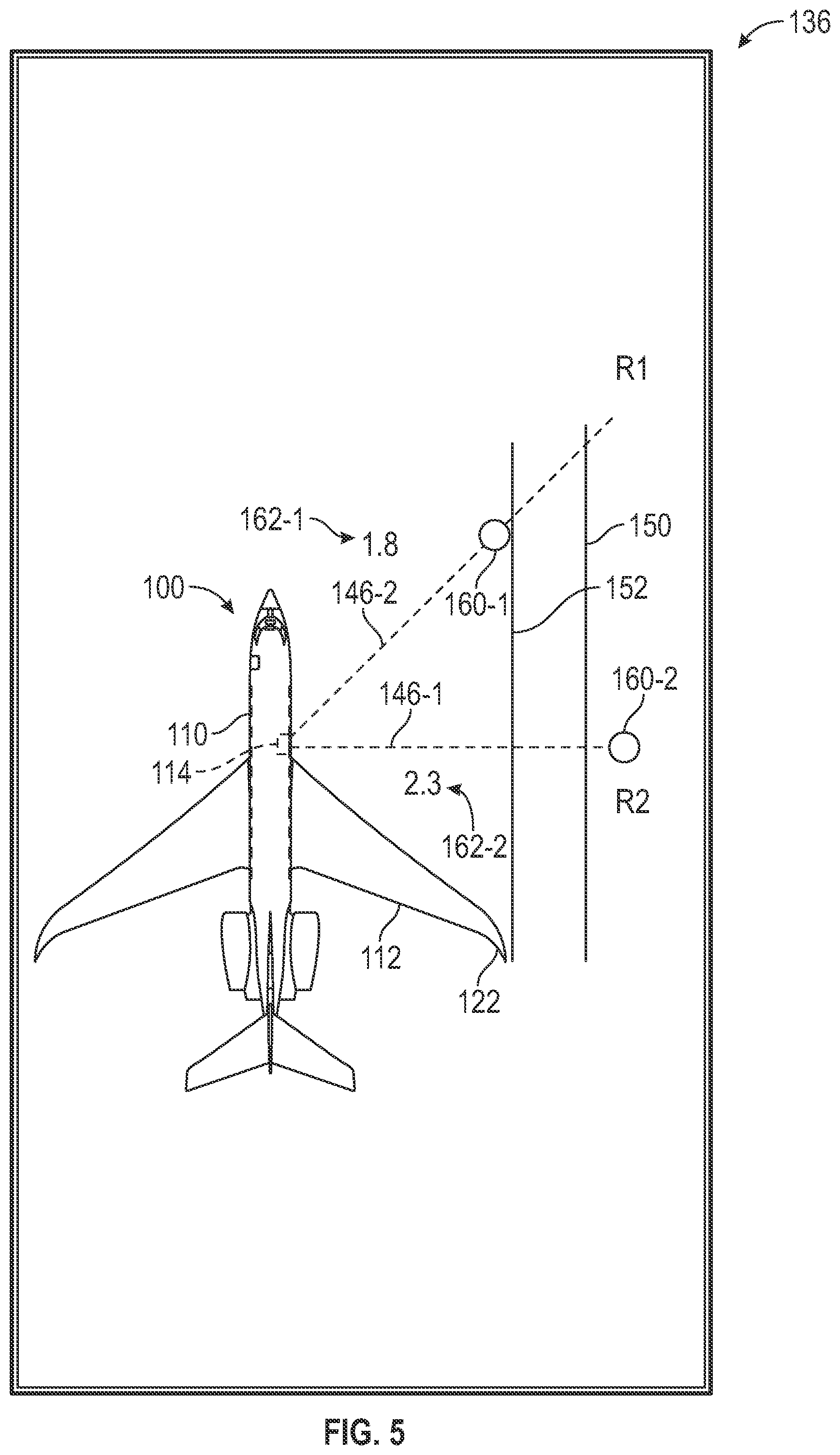 Patent US11774597 Figure 4 – Laser rangefinder systems with divergent lenses for aircraft wingtip collision avoidance systems