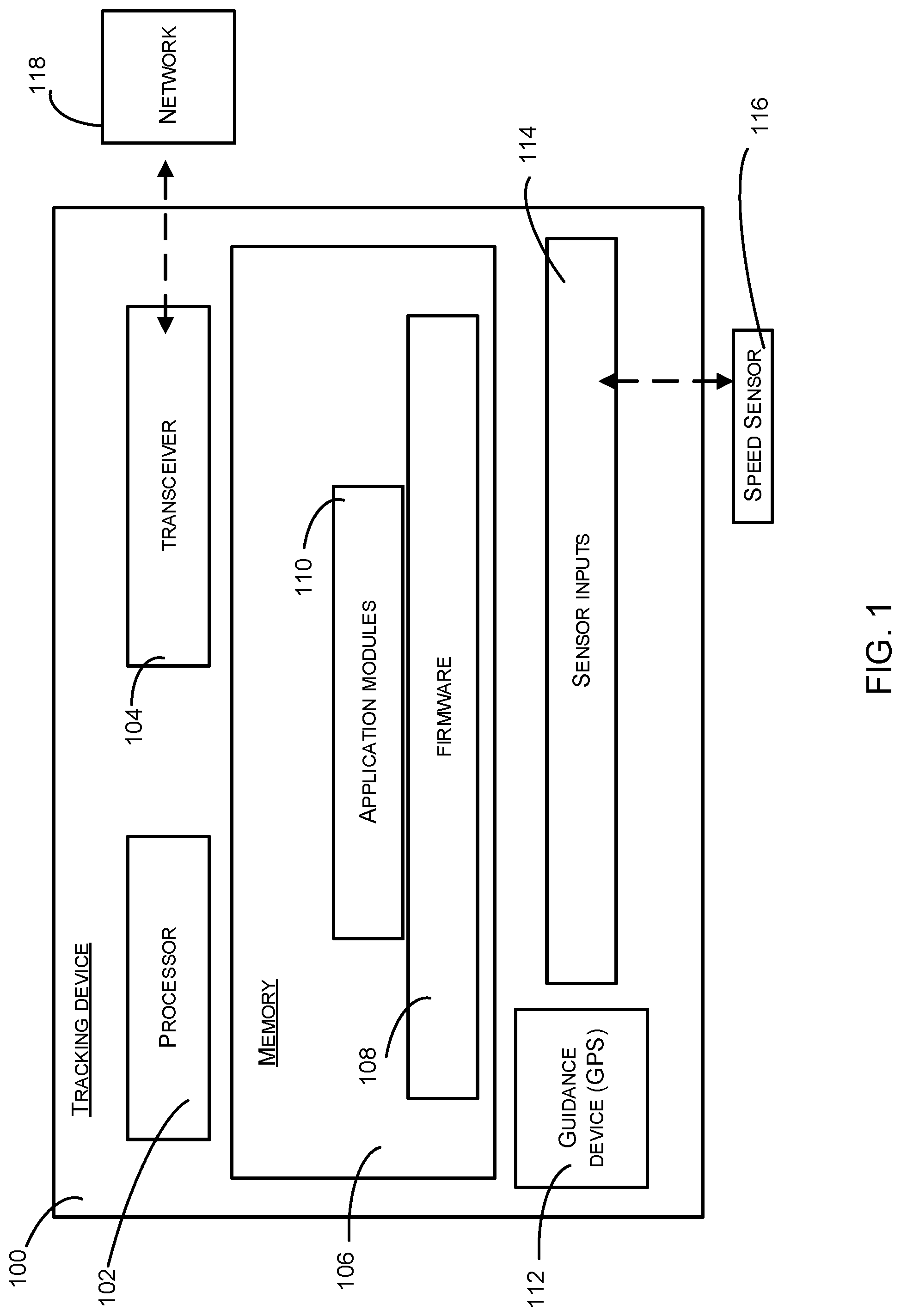Patent US11774603 Figure 1 – System, method and apparatus for determining the status of coupled assets during transport
