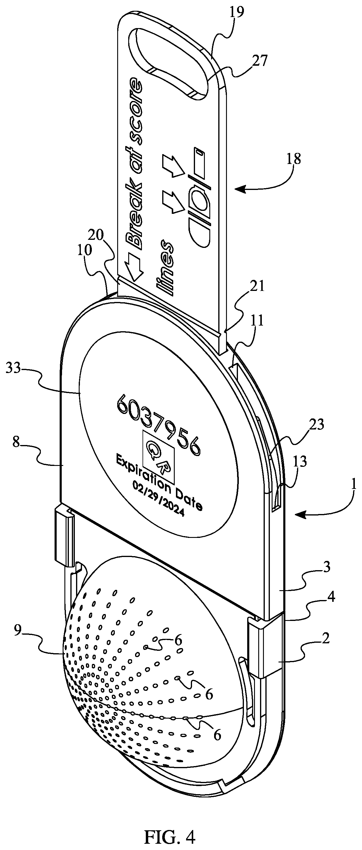 Patent US11774604 Figure 4 – Wearable radon detector