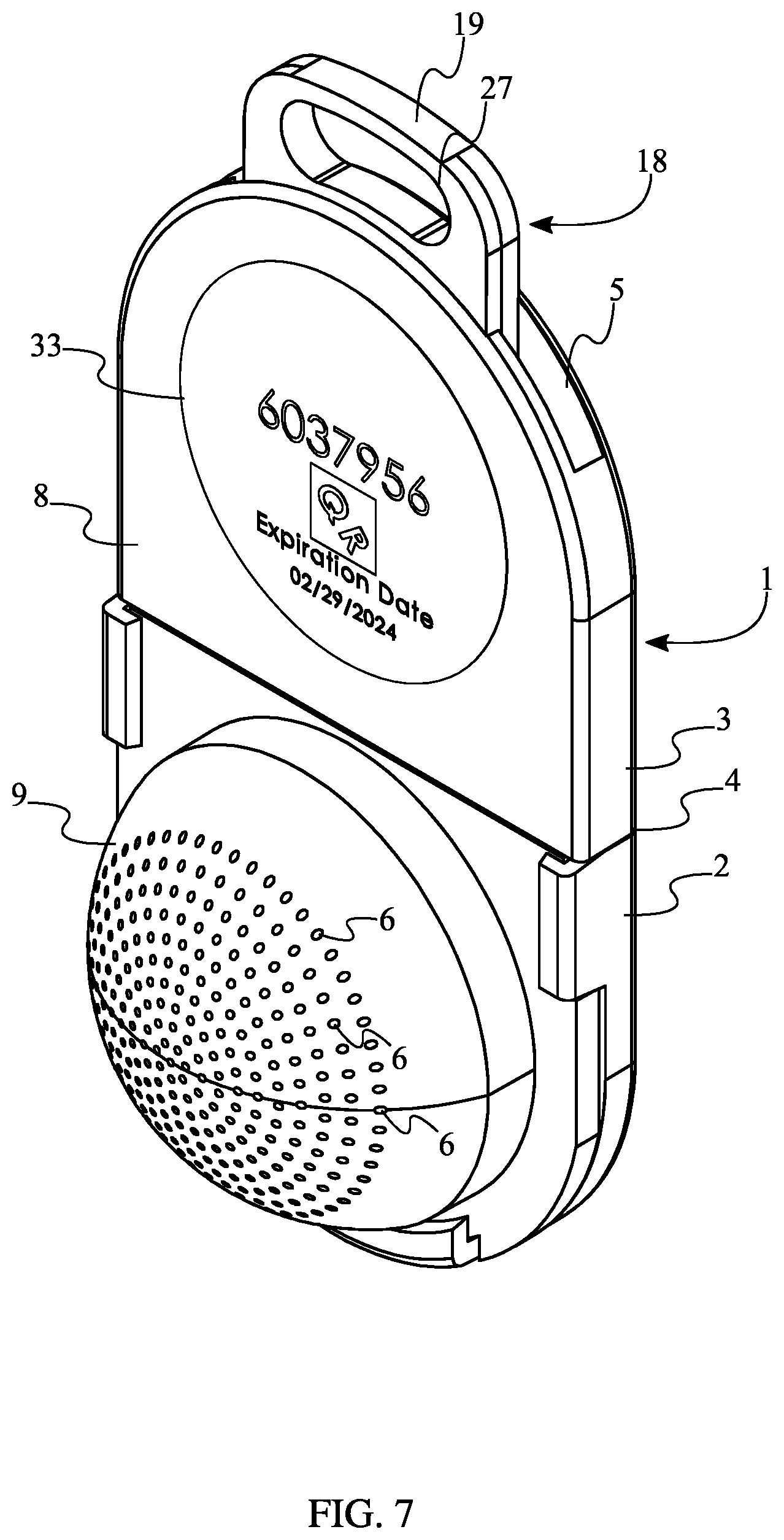 Patent US11774604 Figure 7 – Wearable radon detector
