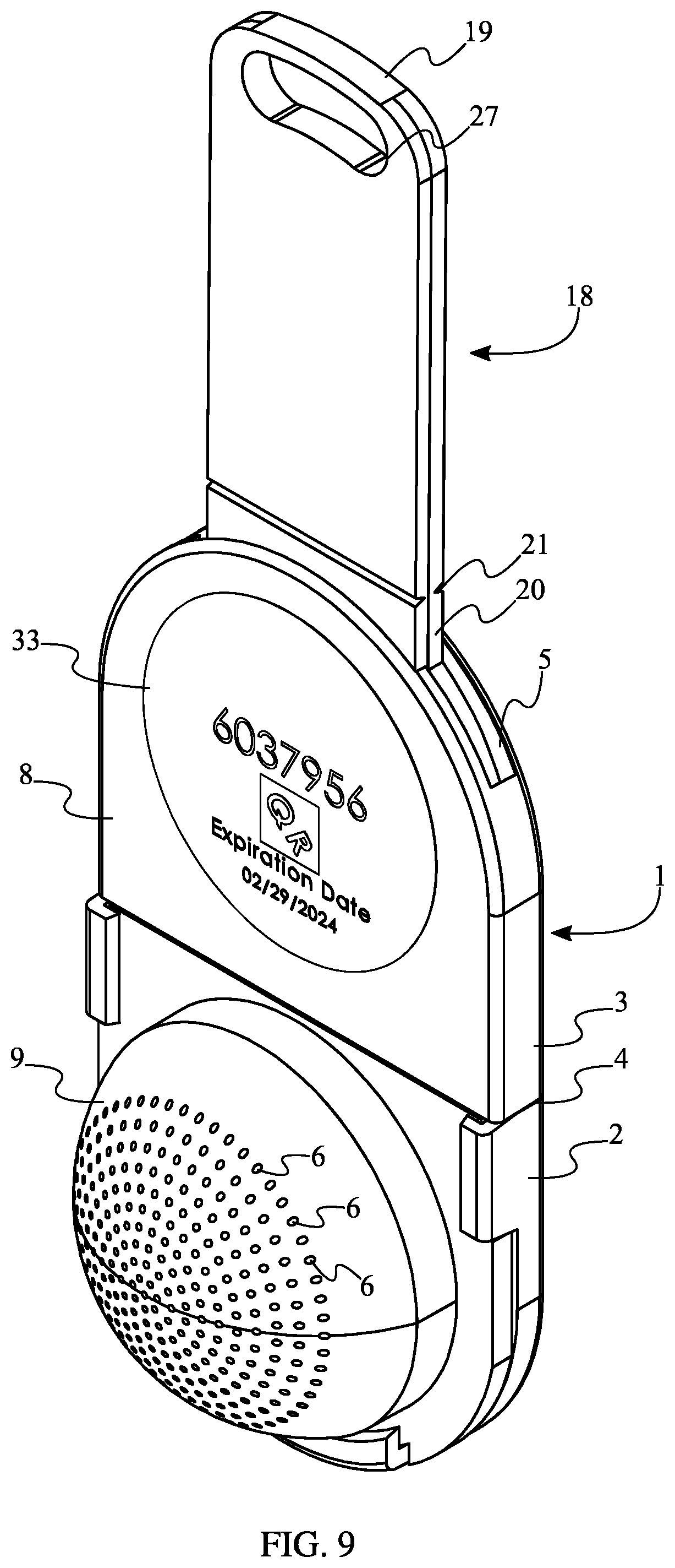 Patent US11774604 Figure 9 – Wearable radon detector
