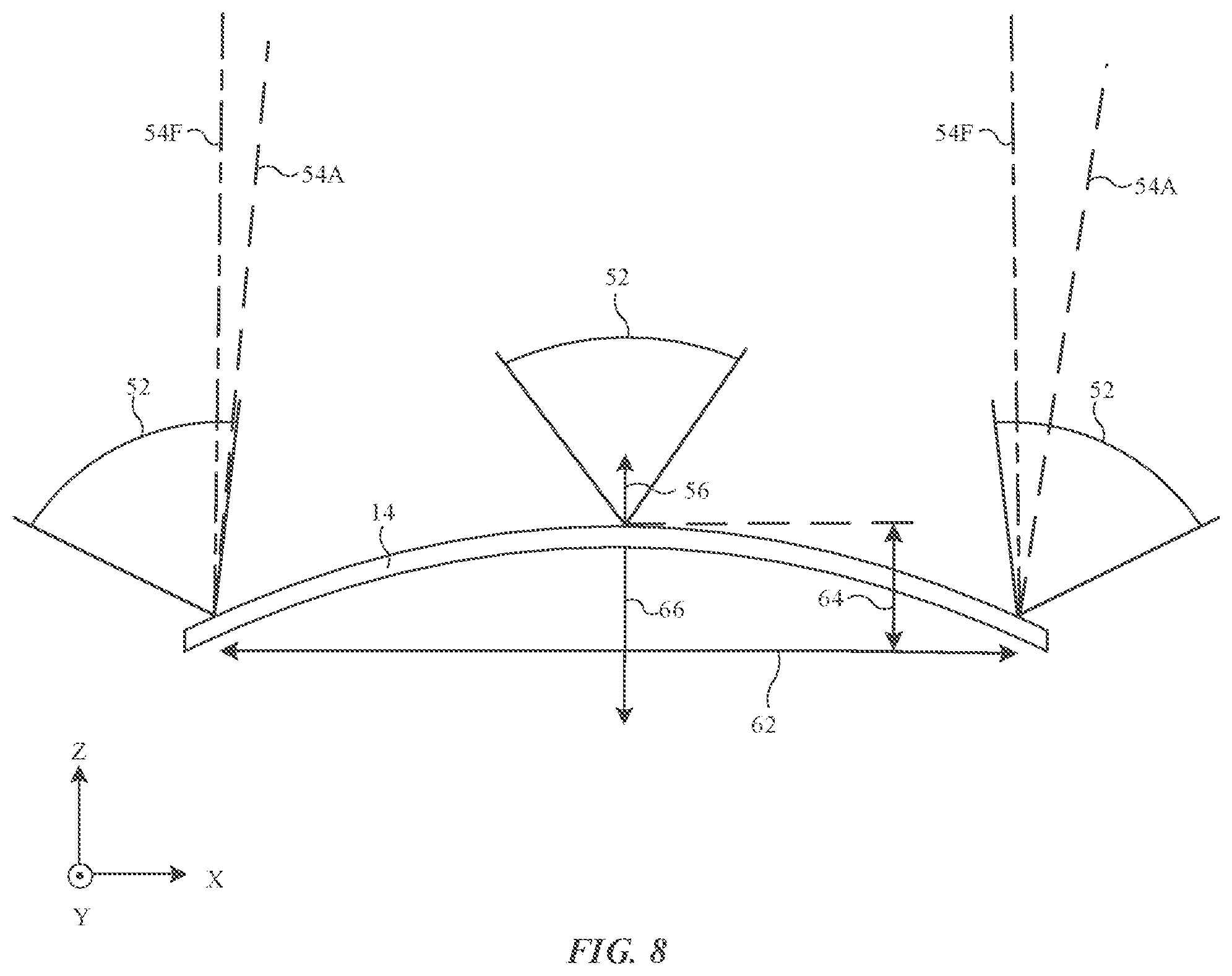 Patent US11774642 Figure 8 – Optical film arrangements for electronic device displays
