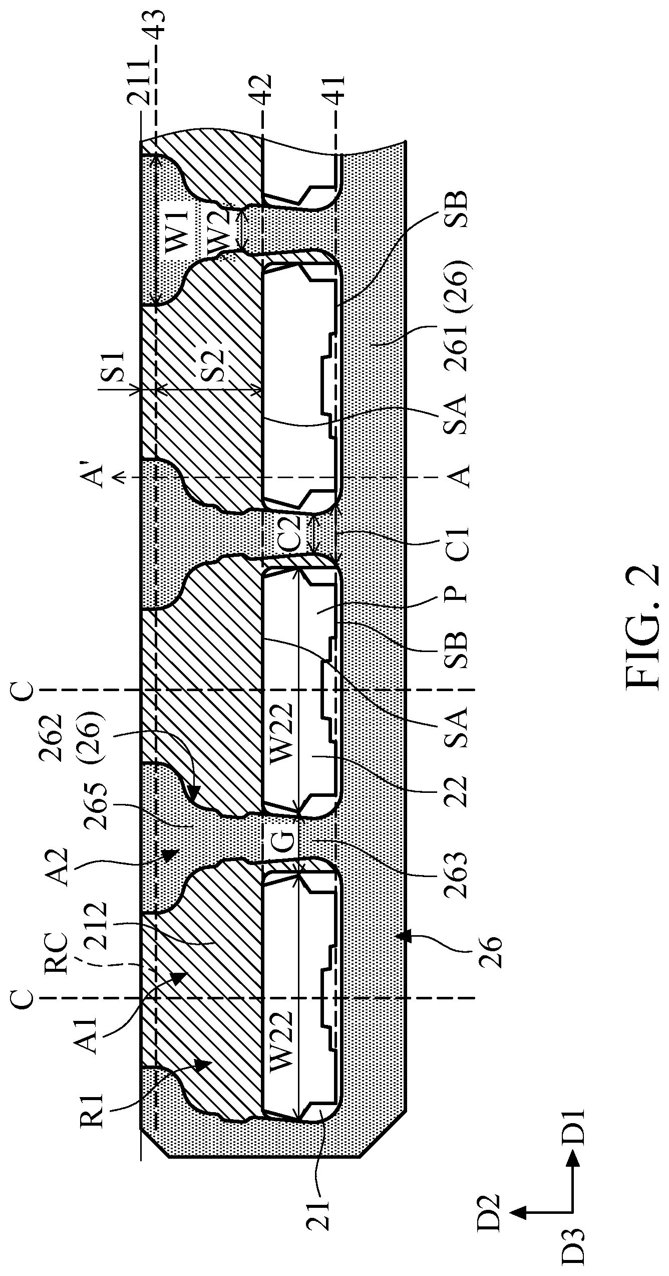 Patent US11774660 Figure 2 – Electronic device including adhesive with first and second opening