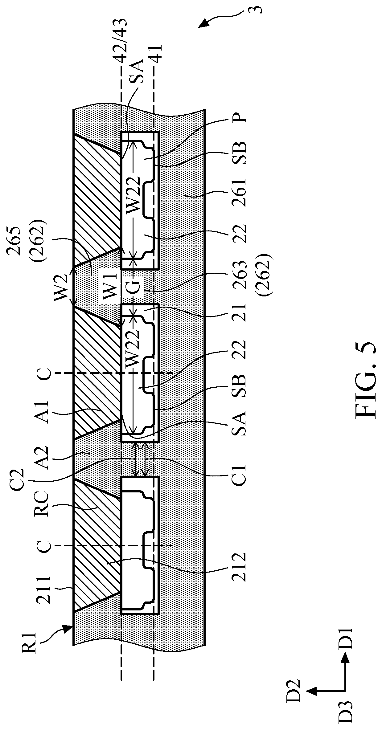 Patent US11774660 Figure 5 – Electronic device including adhesive with first and second opening