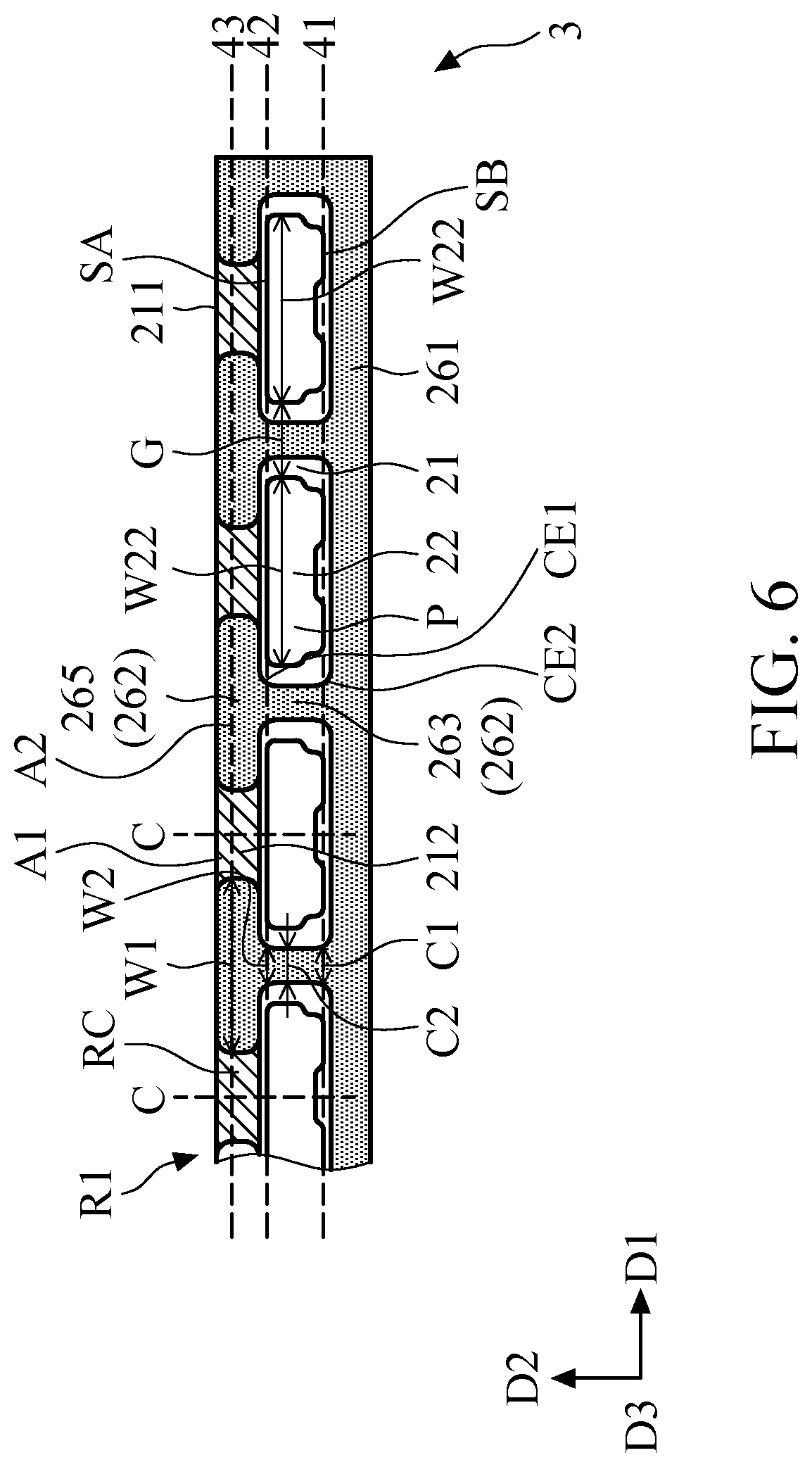 Patent US11774660 Figure 6 – Electronic device including adhesive with first and second opening