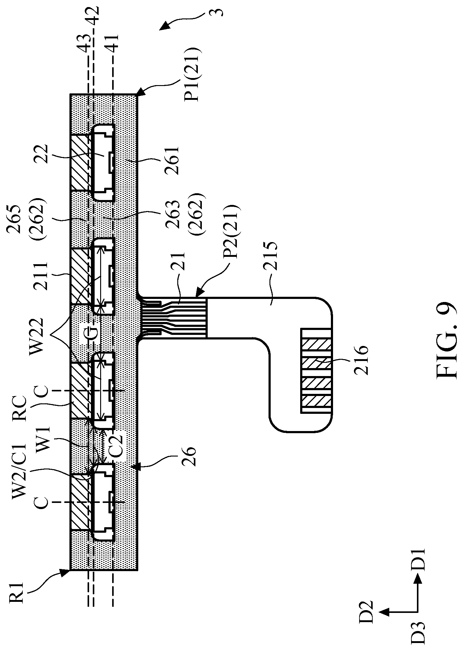 Patent US11774660 Figure 9 – Electronic device including adhesive with first and second opening
