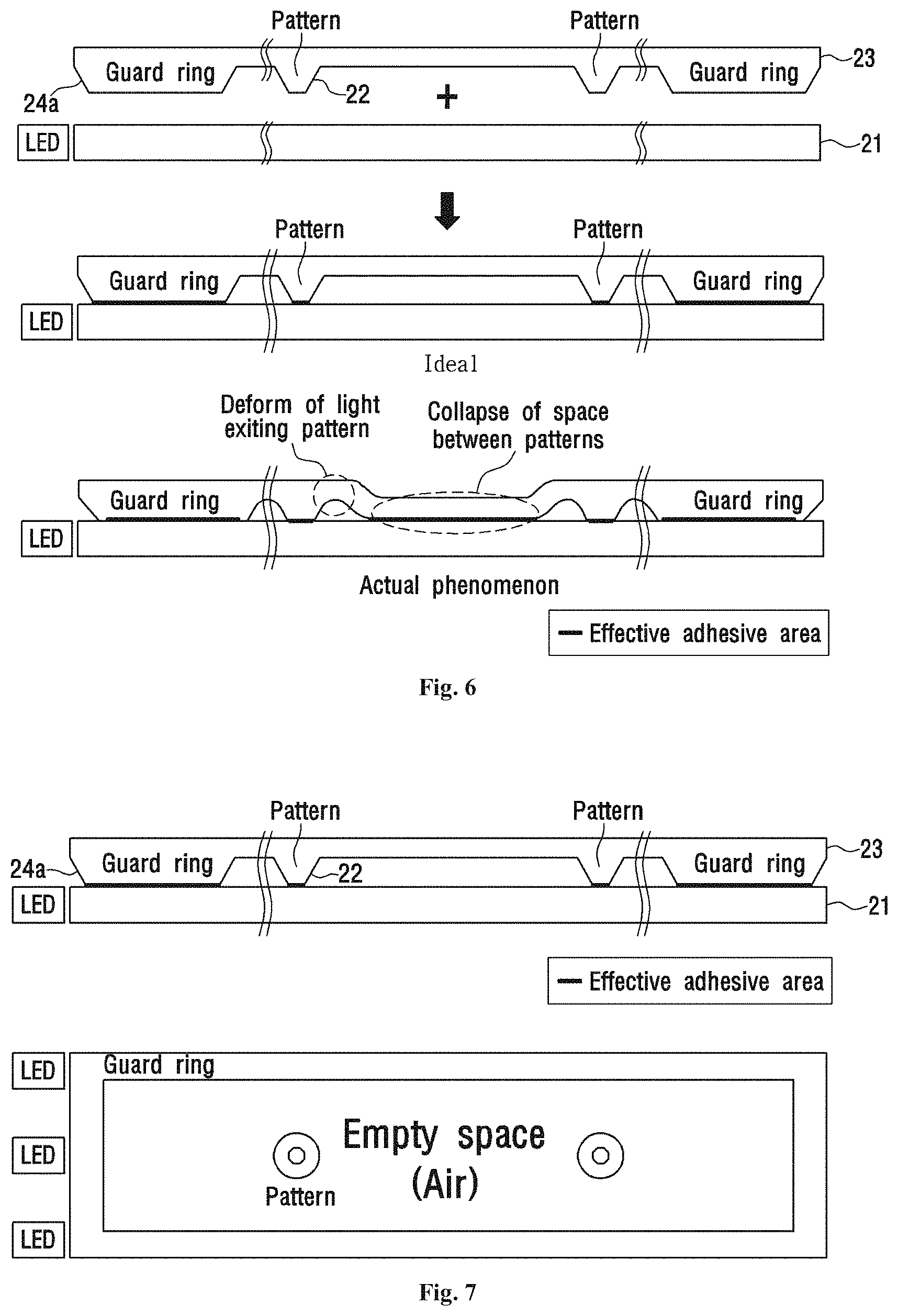 Patent US11774661 Figure 6 – Light emitting sheet including a cavity with protruding pattern and light unit including the same