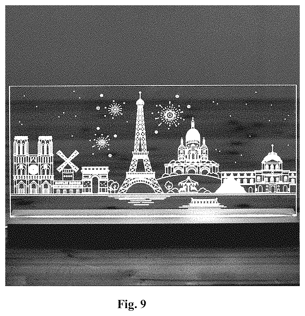 Patent US11774661 Figure 8 – Light emitting sheet including a cavity with protruding pattern and light unit including the same