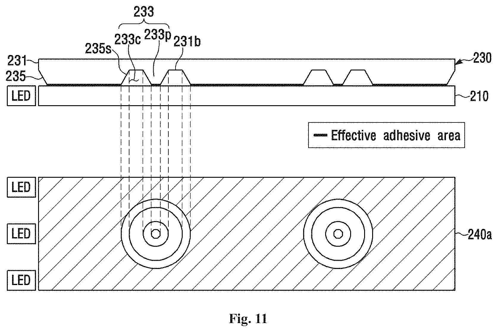 Patent US11774661 Figure 10 – Light emitting sheet including a cavity with protruding pattern and light unit including the same