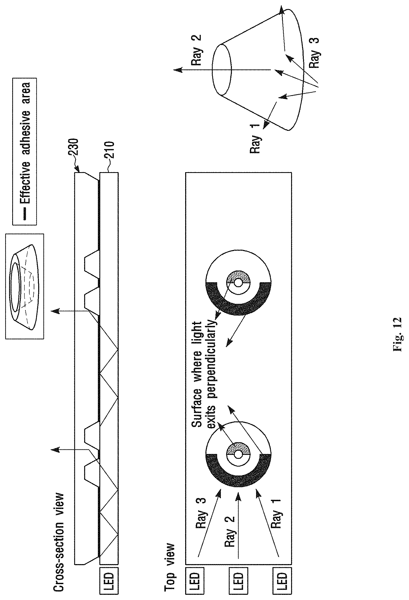 Patent US11774661 Figure 11 – Light emitting sheet including a cavity with protruding pattern and light unit including the same
